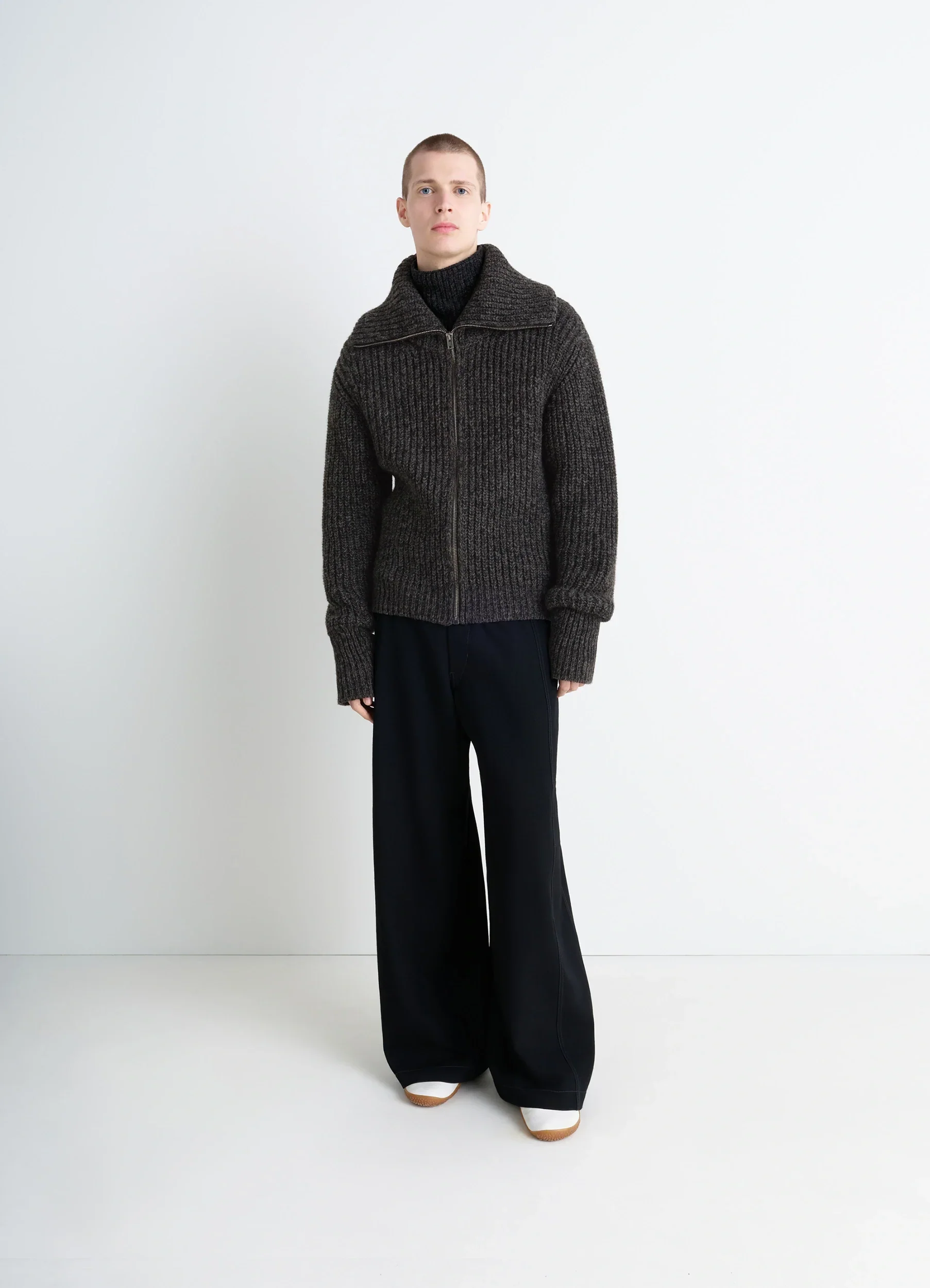 ZIPPED CARDIGAN IN YAK ALPACA