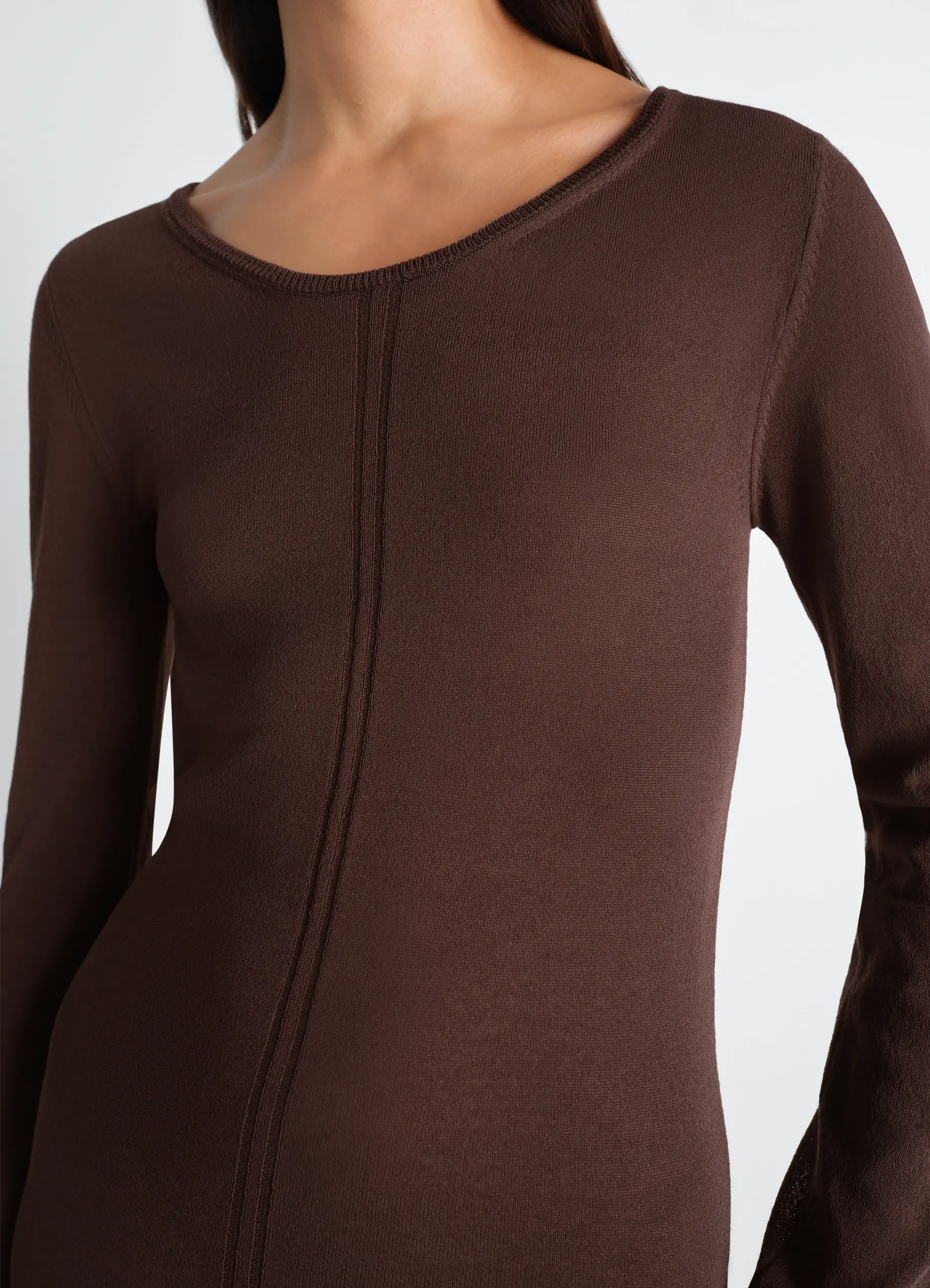 LONG SLEEVE TUBE DRESS IN VISCOSE CREPE