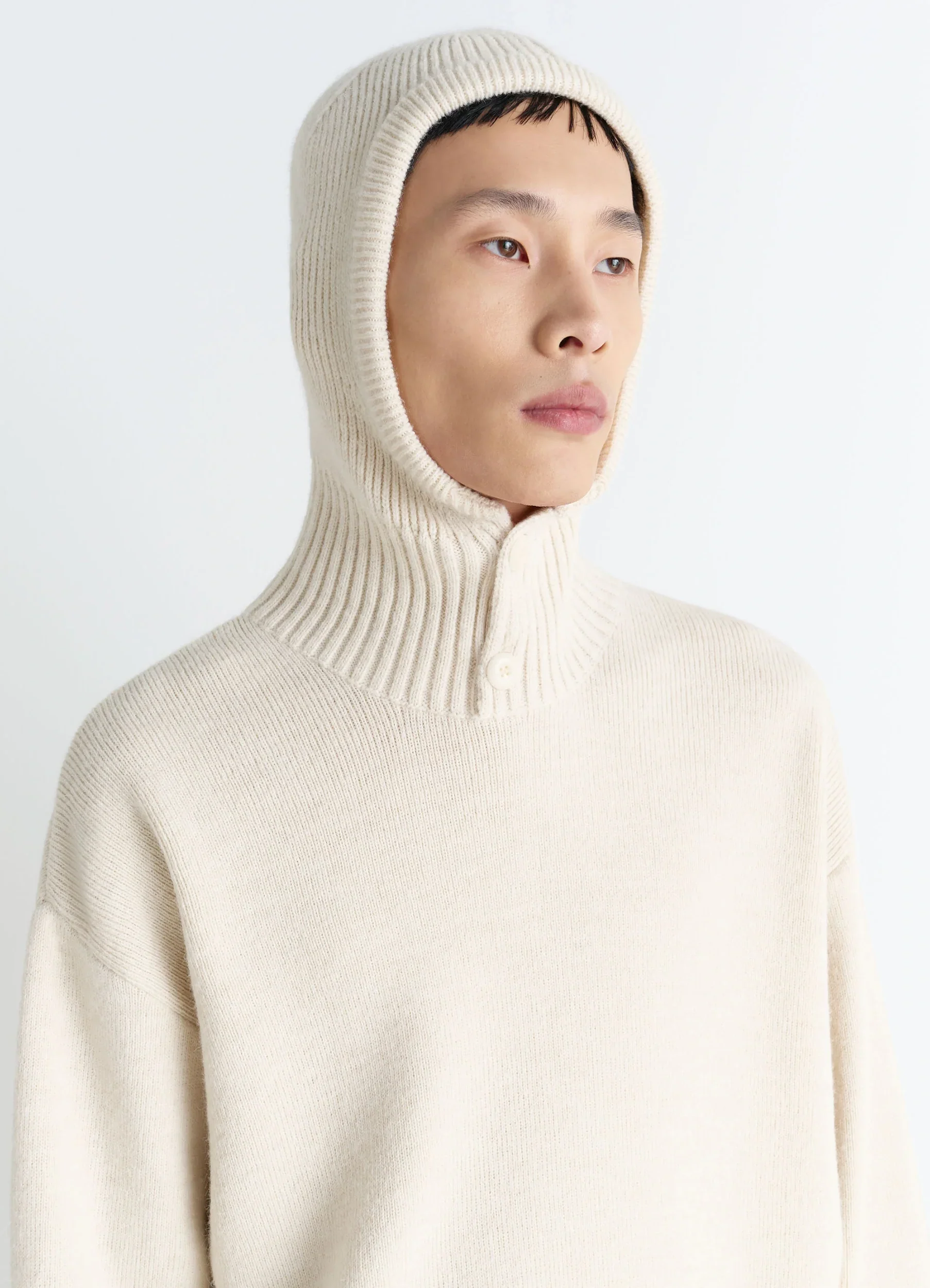 HOODED SWEATER IN WOOL ALPACA