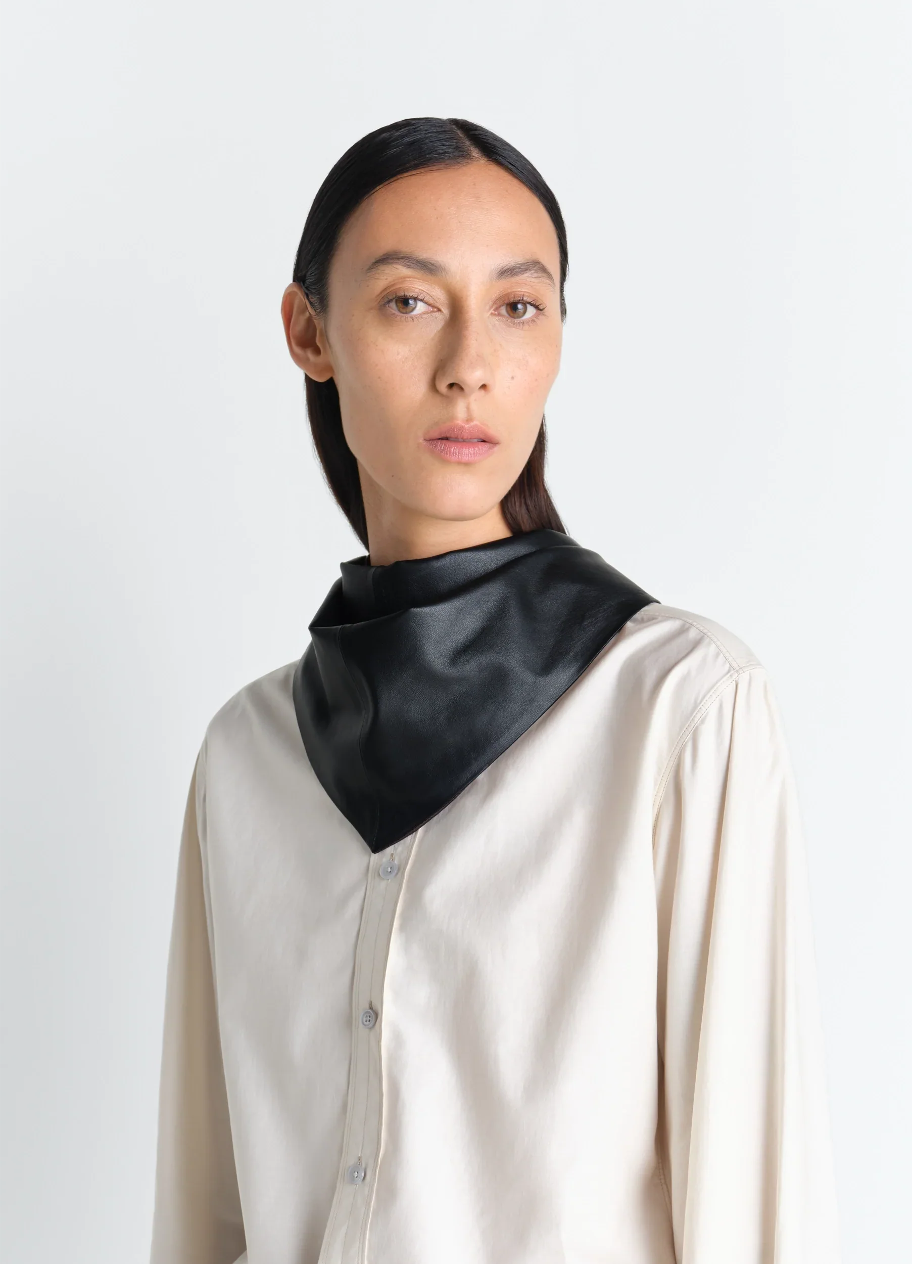 LEATHER TRIANGLE SCARF