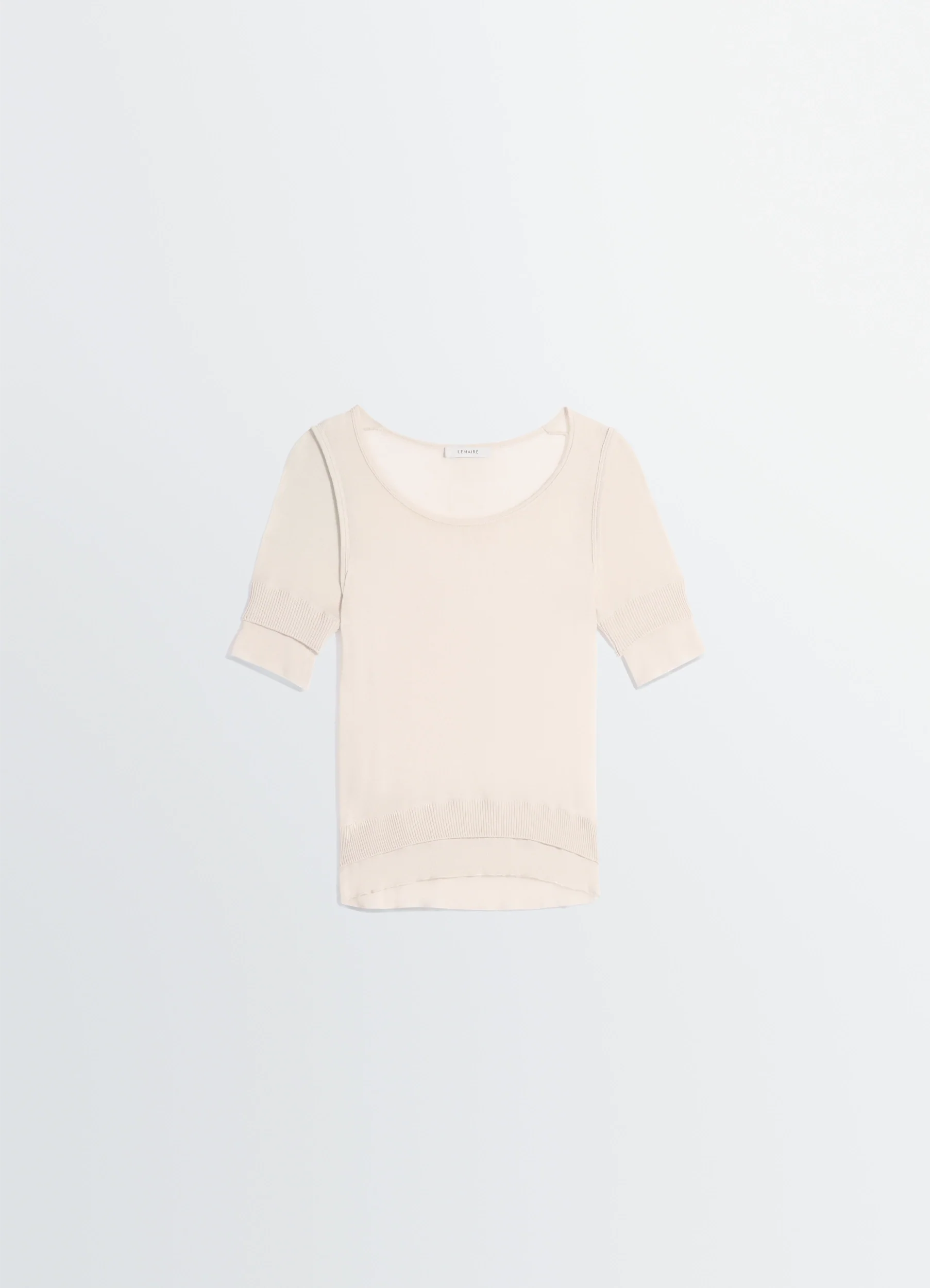SEAMLESS TROMPE L'OEIL TOP IN VISCOSE SILK