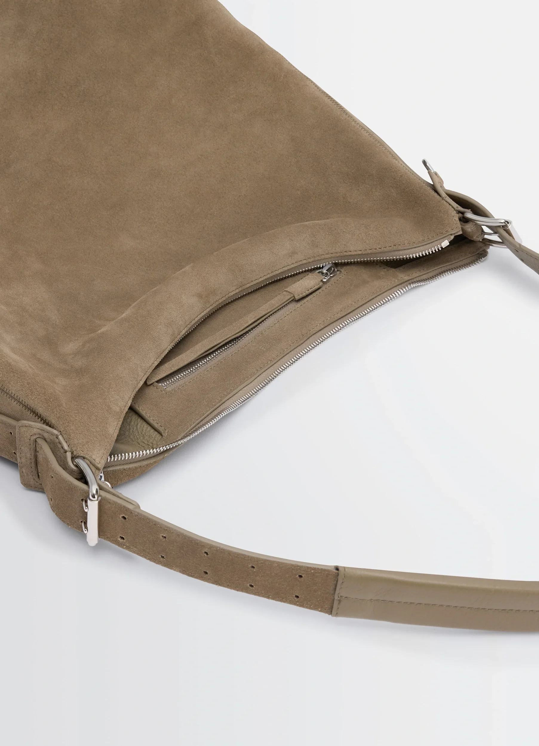 BELTED HOBO BAG IN SUEDE LEATHER