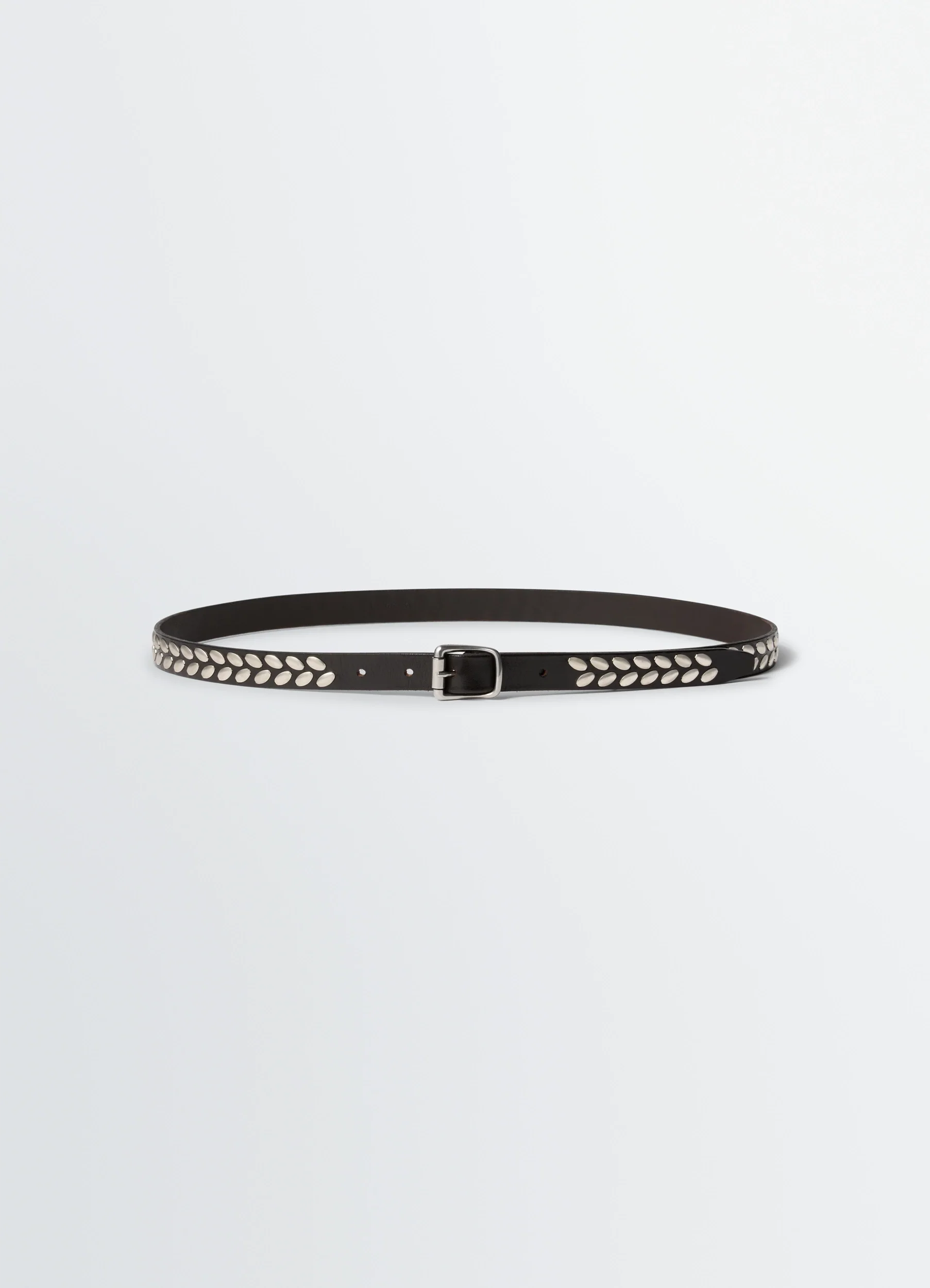 ALMOND STUD BELT 20 MM IN LEATHER