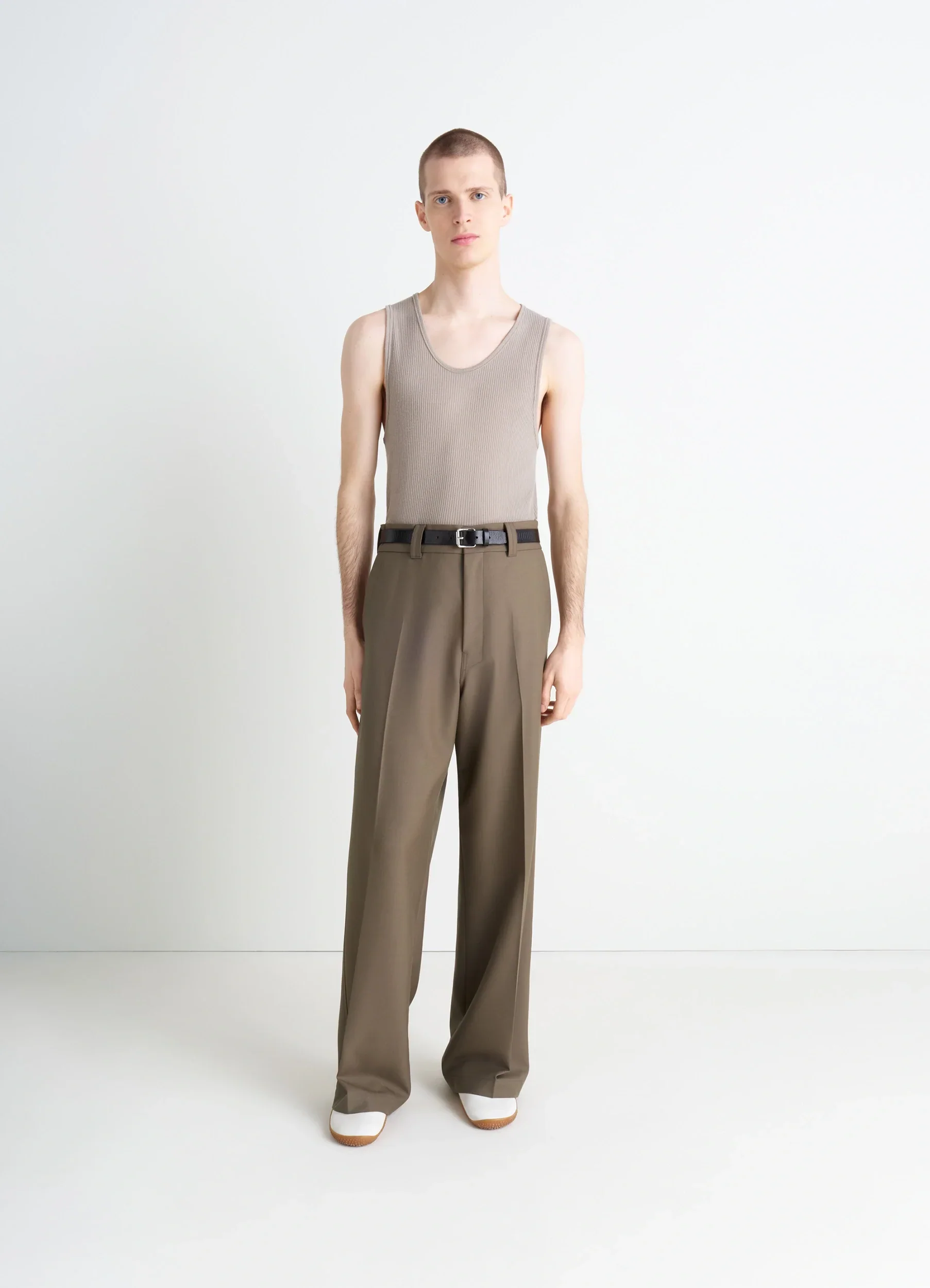 STRAIGHT TAILORED PANTS IN POLYWOOL