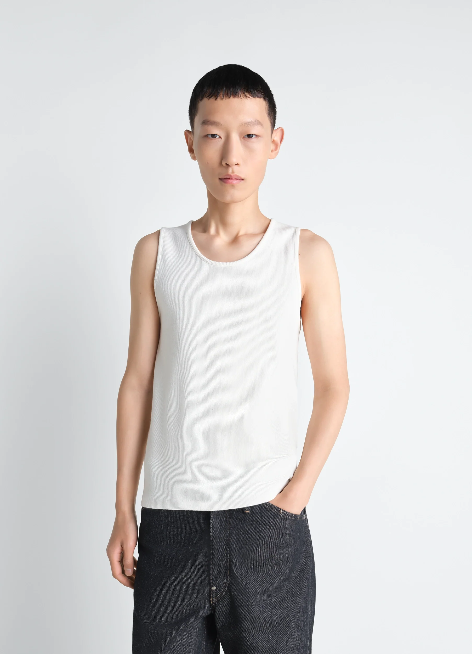 RIB TANK TOP IN COTTON JERSEY