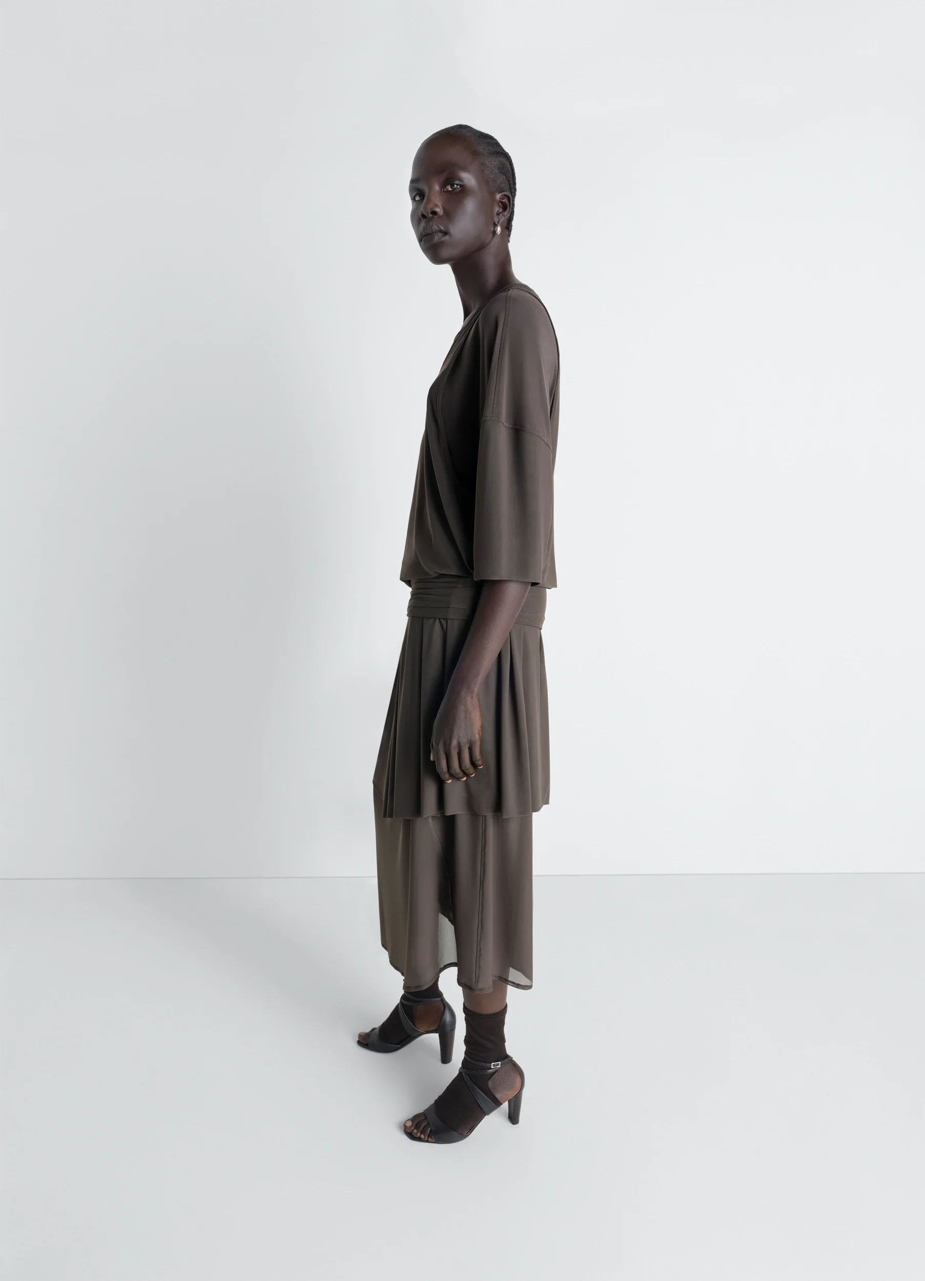 DOUBLE LAYER DRESS IN MESH