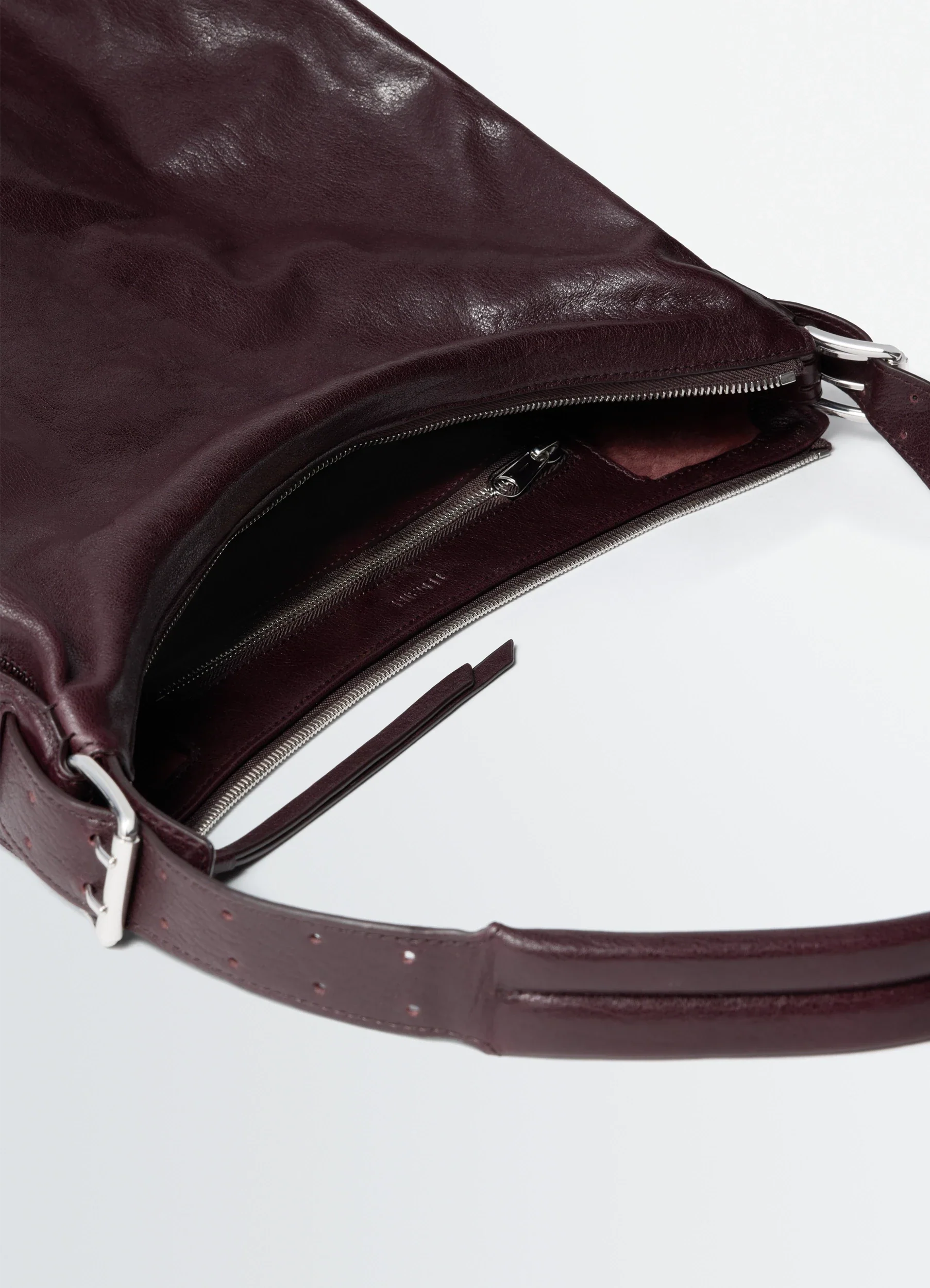 BELTED HOBO BAG IN LEATHER