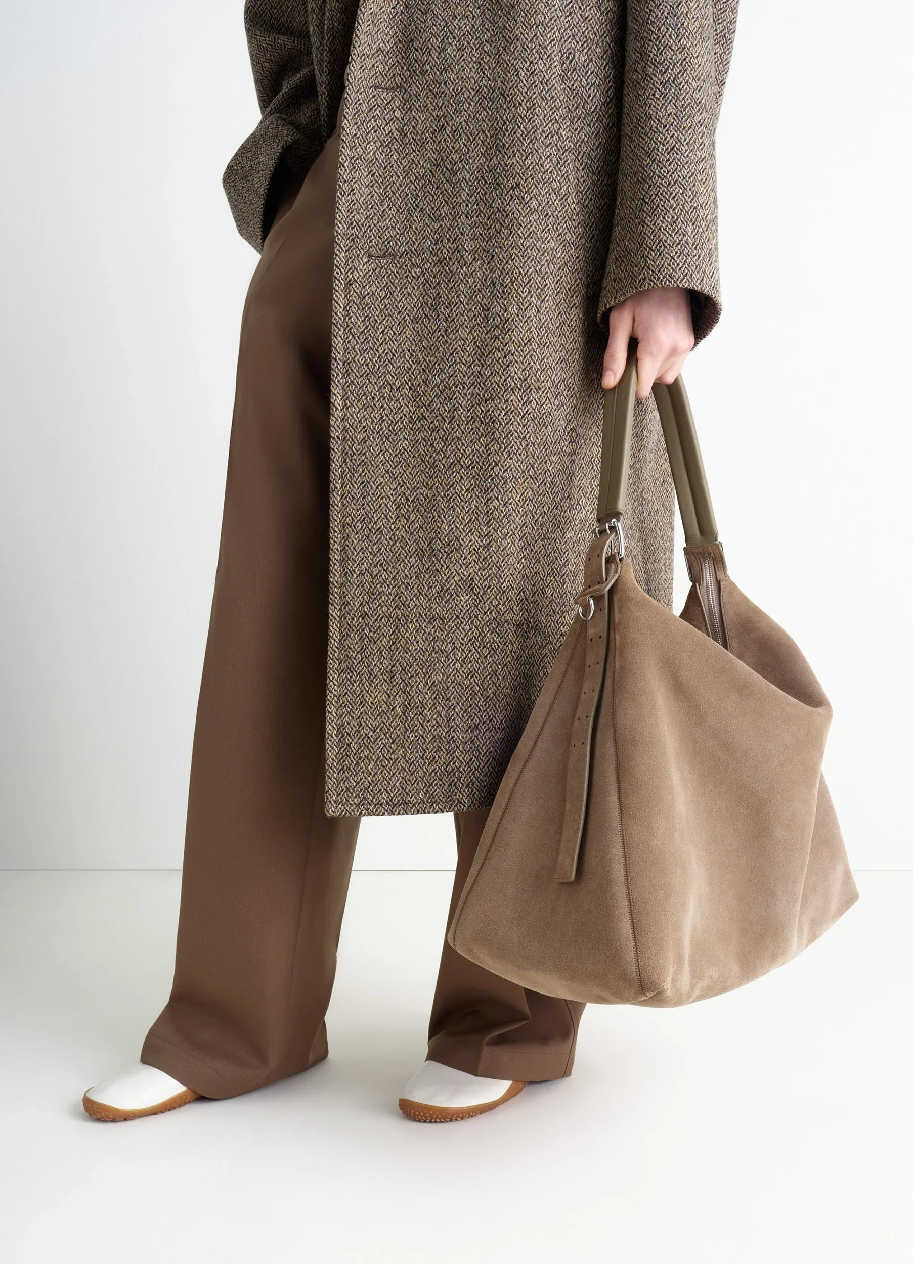 BELTED HOBO BAG IN SUEDE LEATHER