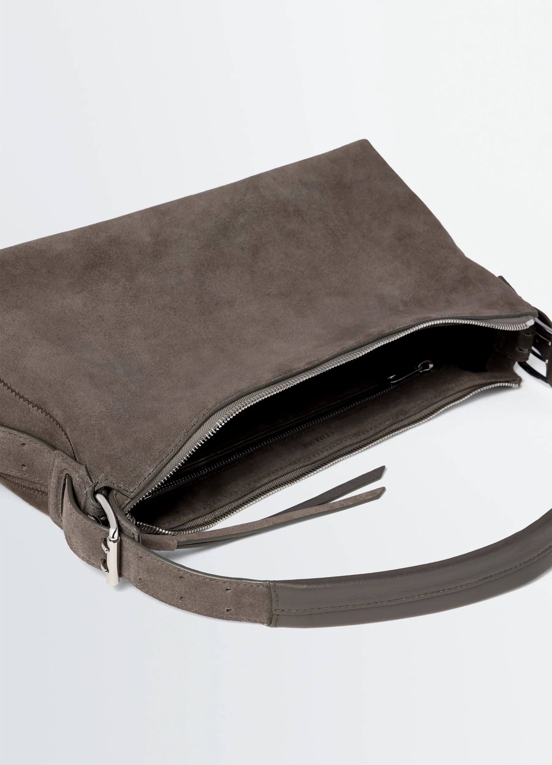 BELTED BAGUETTE BAG IN SUEDE LEATHER