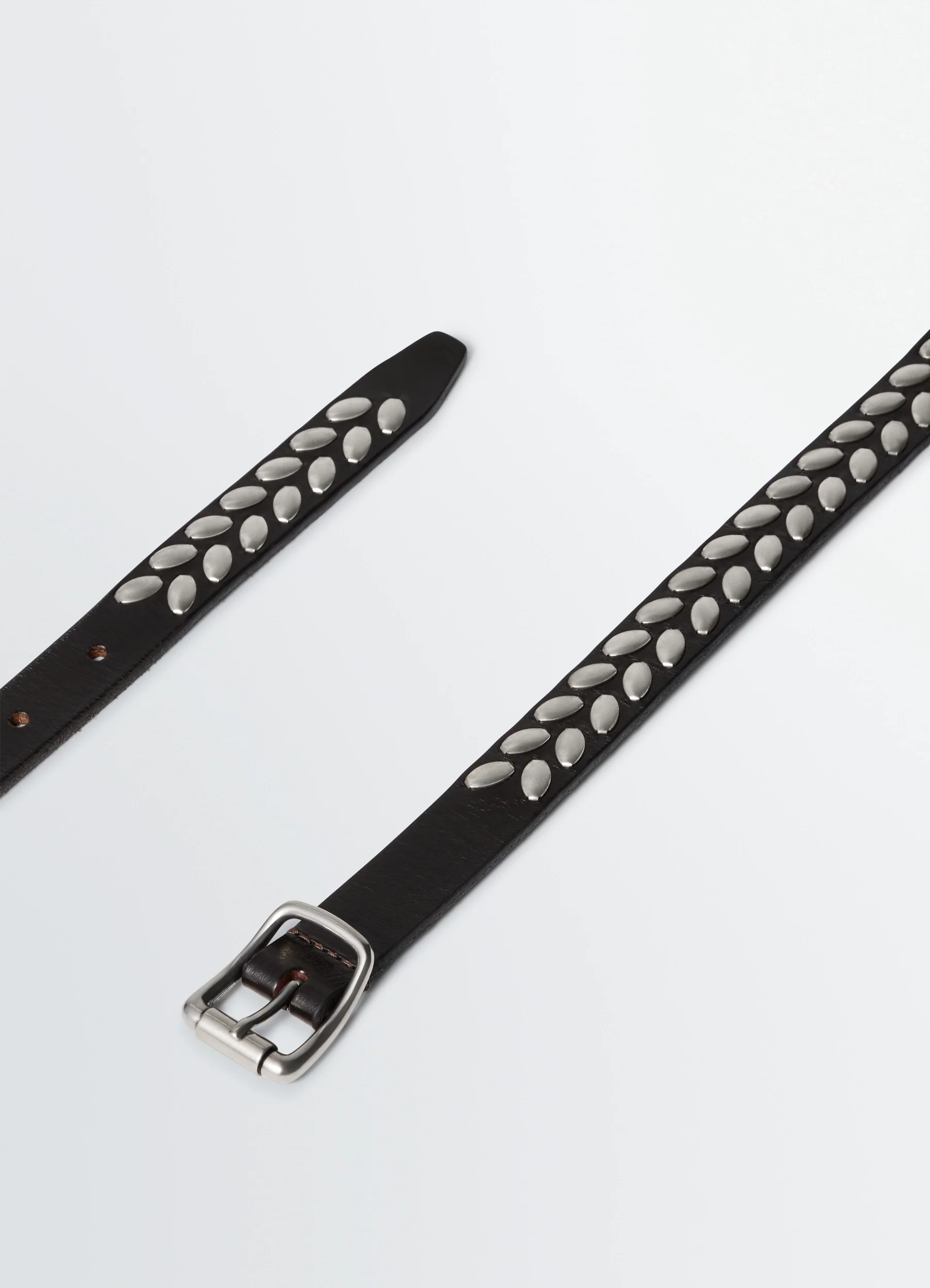 ALMOND STUD BELT 20 MM IN LEATHER