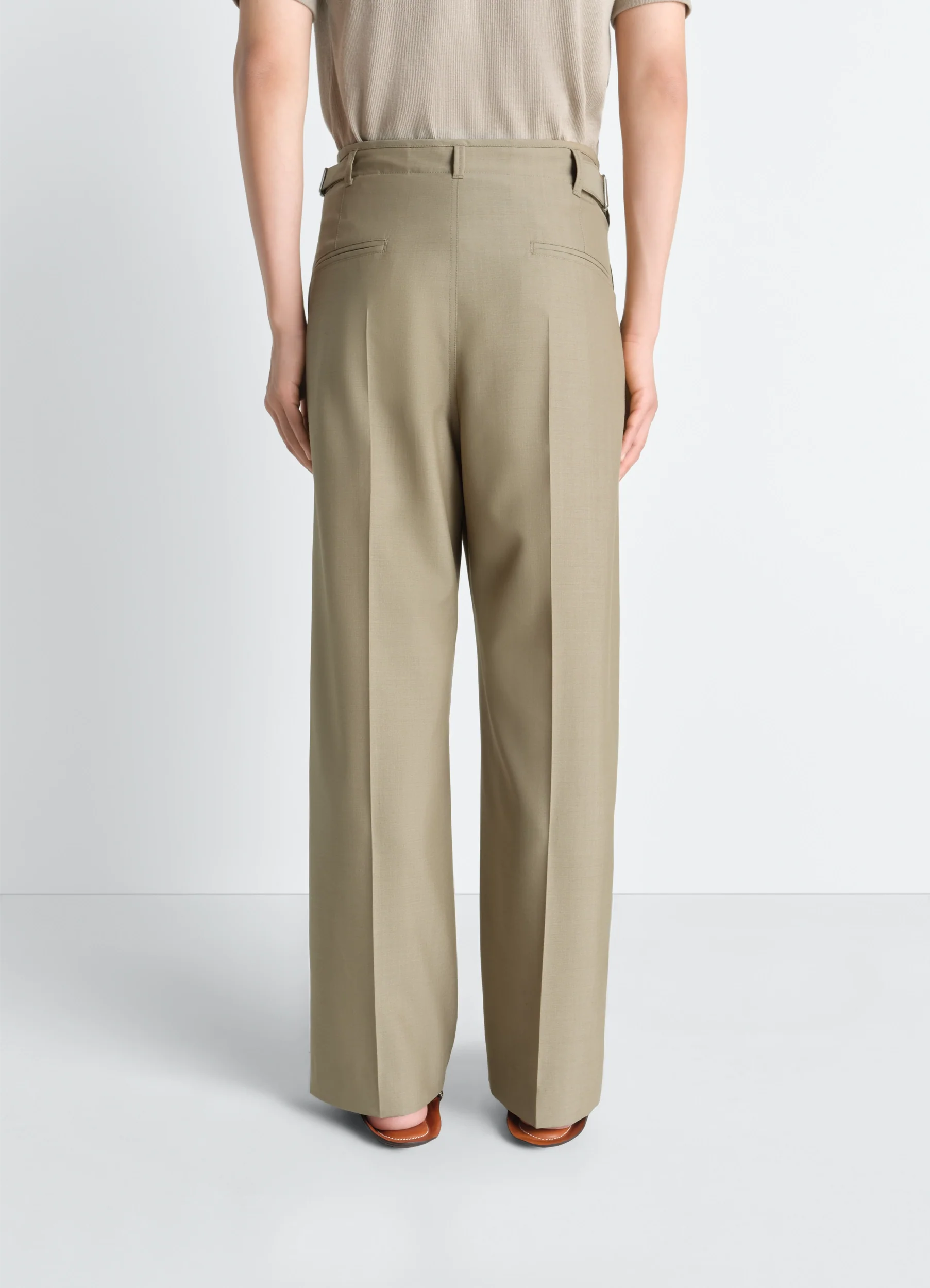 PLEATED TAILORED PANTS IN POLYWOOL