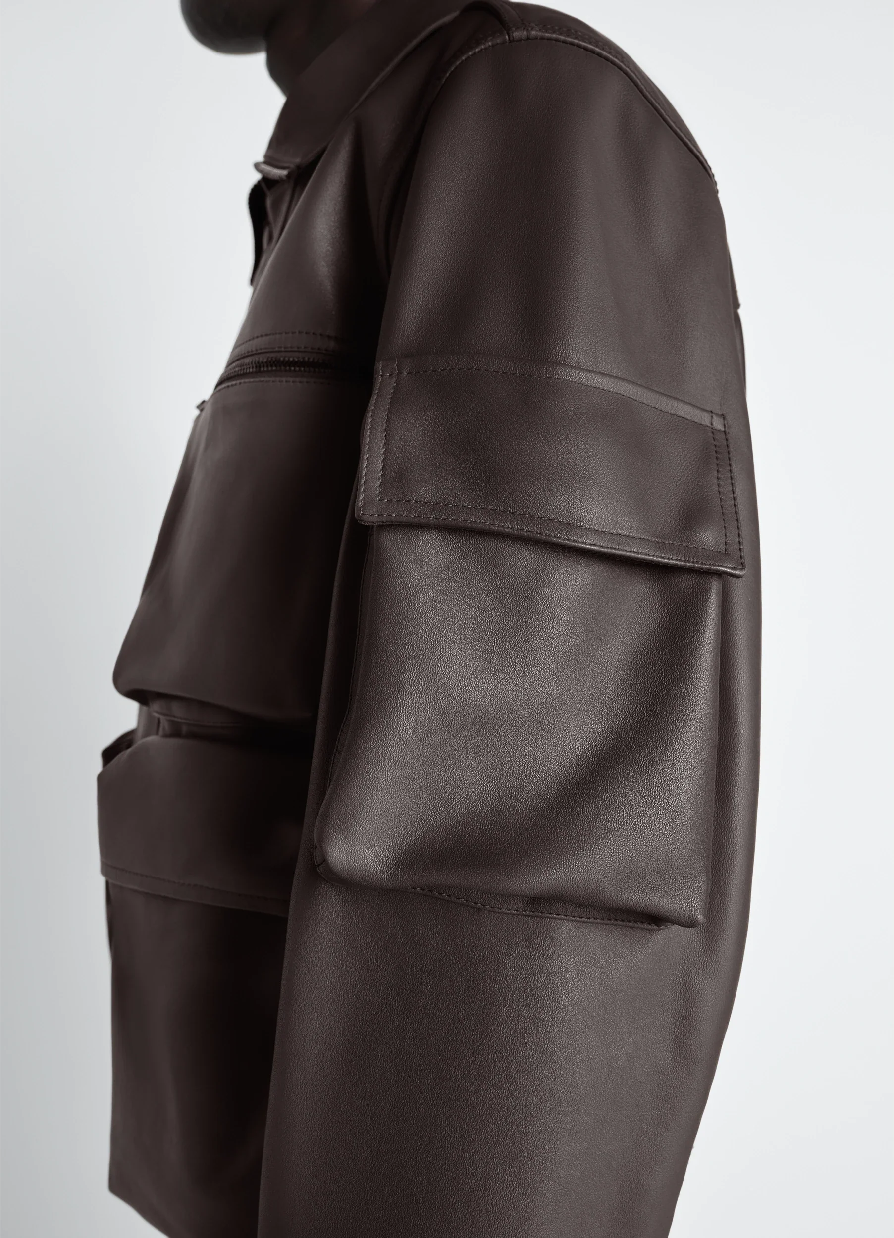 LEATHER BLOUSON WITH POCKETS IN LEATHER