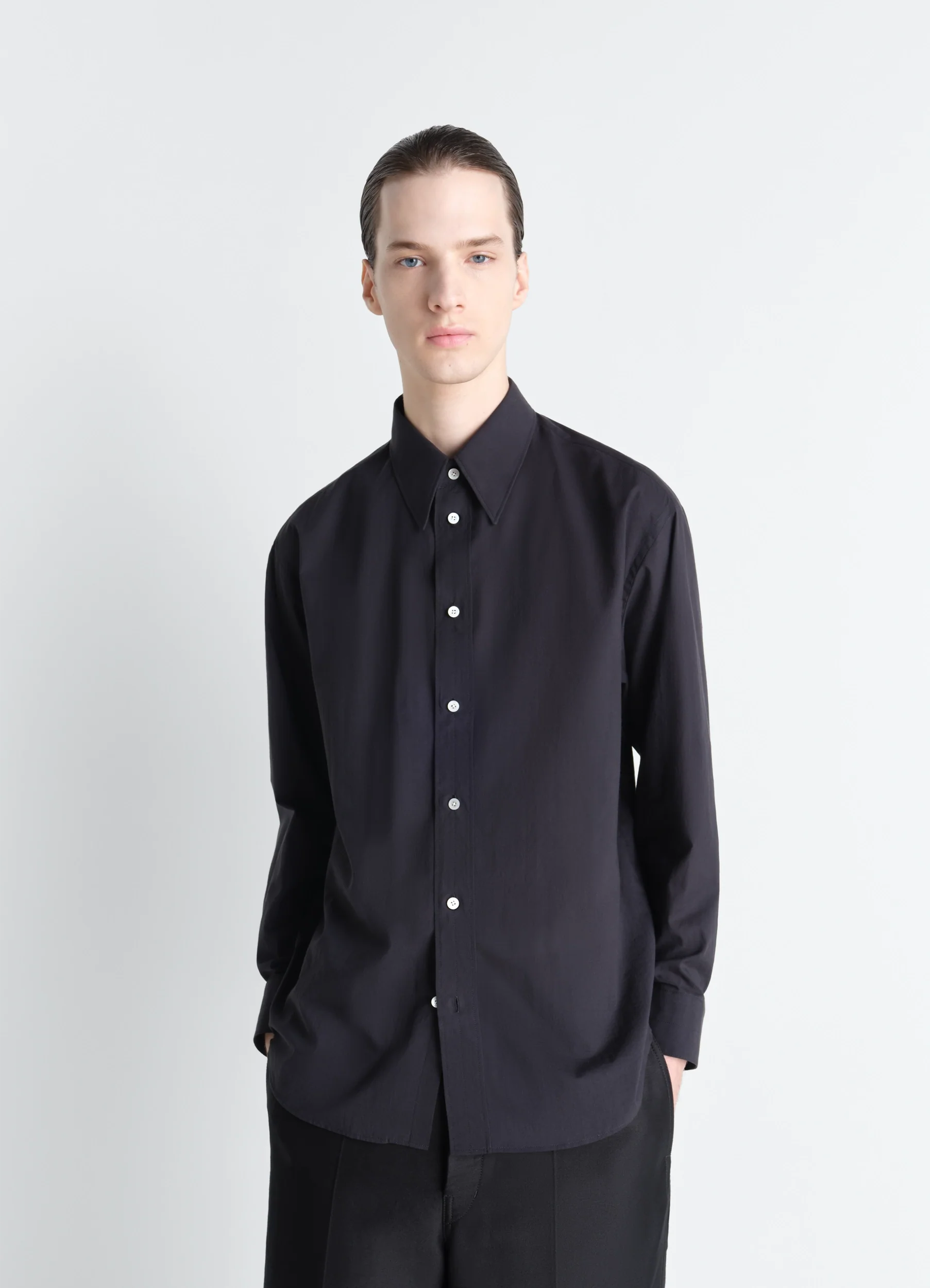 SOFT SHIRT IN WASHED COTTON MUSLIN
