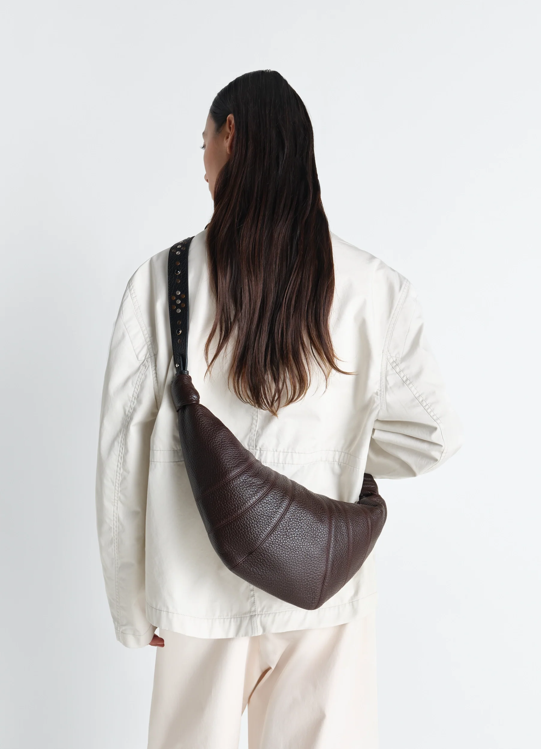 WESTERN STUDS MEDIUM CROISSANT BAG IN LEATHER