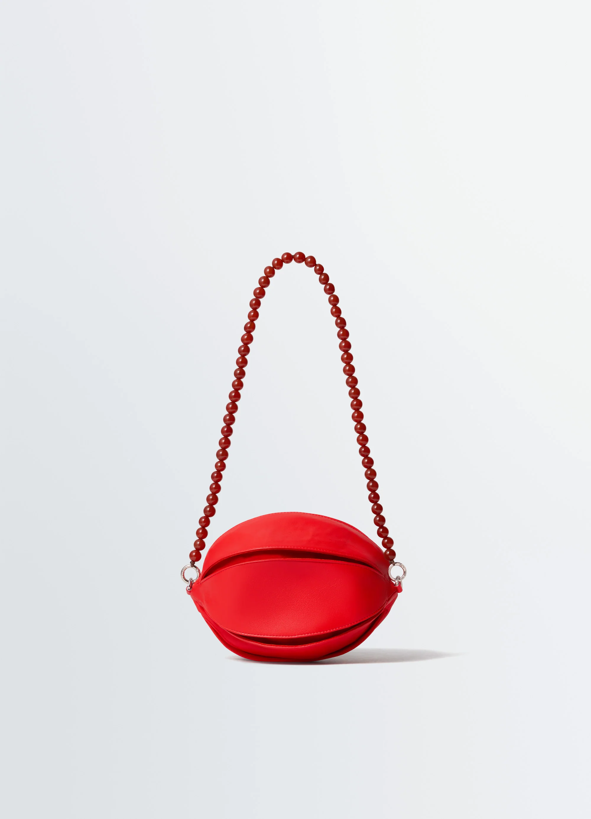 BALLOON SLITS BI-MATERIAL BAG IN LEATHER