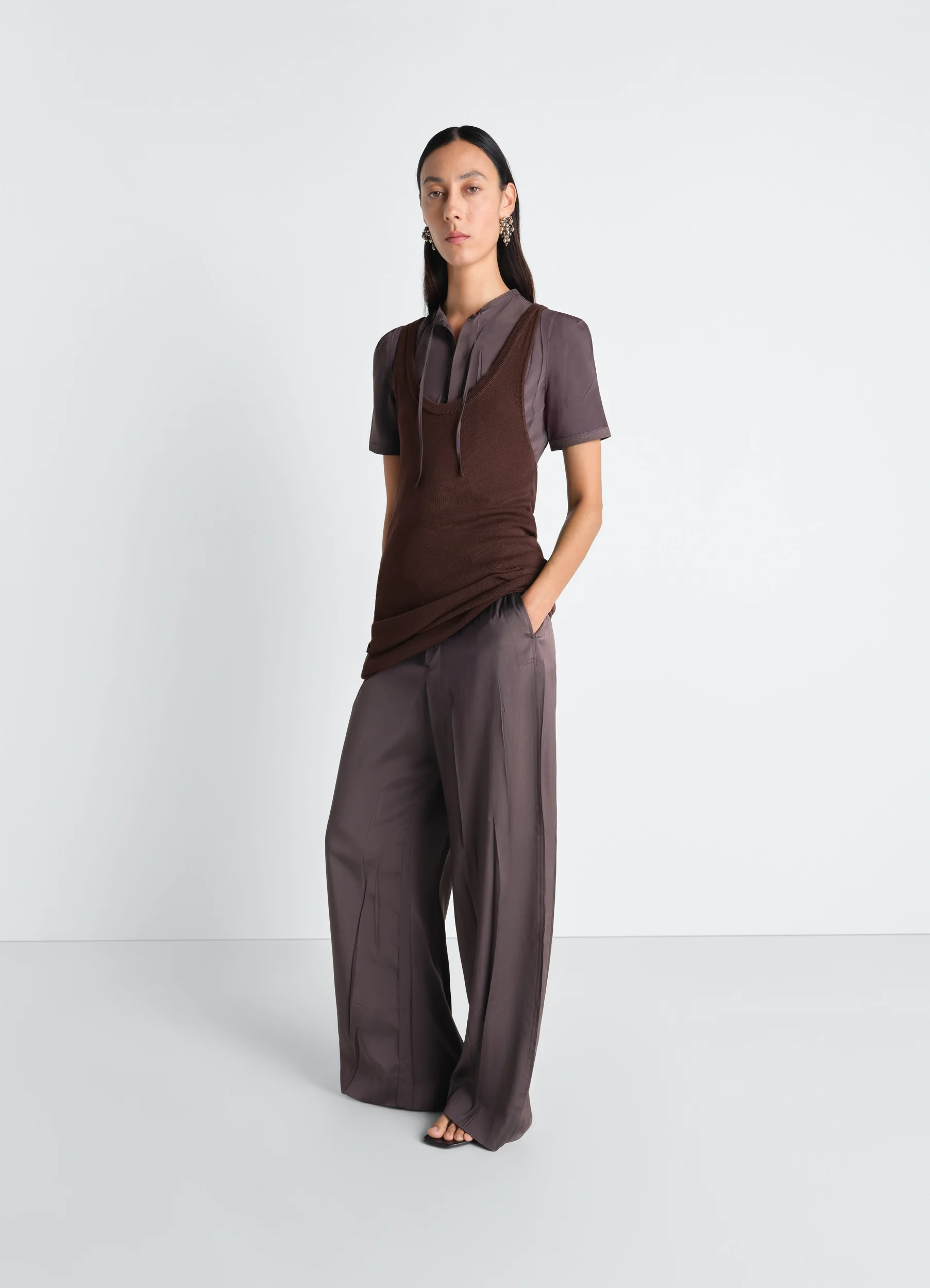 TANK TOP MINI DRESS IN VISCOSE CREPE