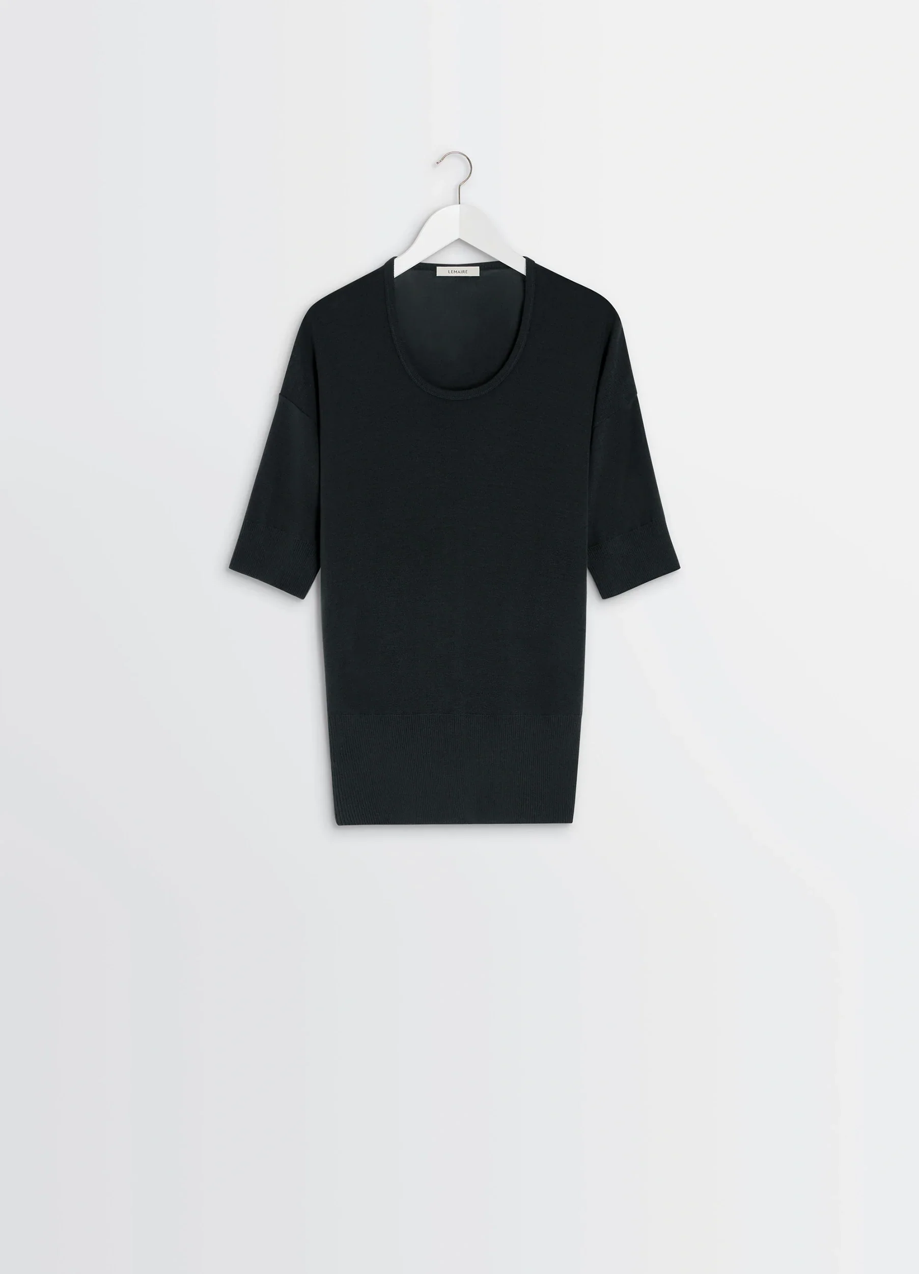 SHORT SLEEVES TOP IN FINE WOOL