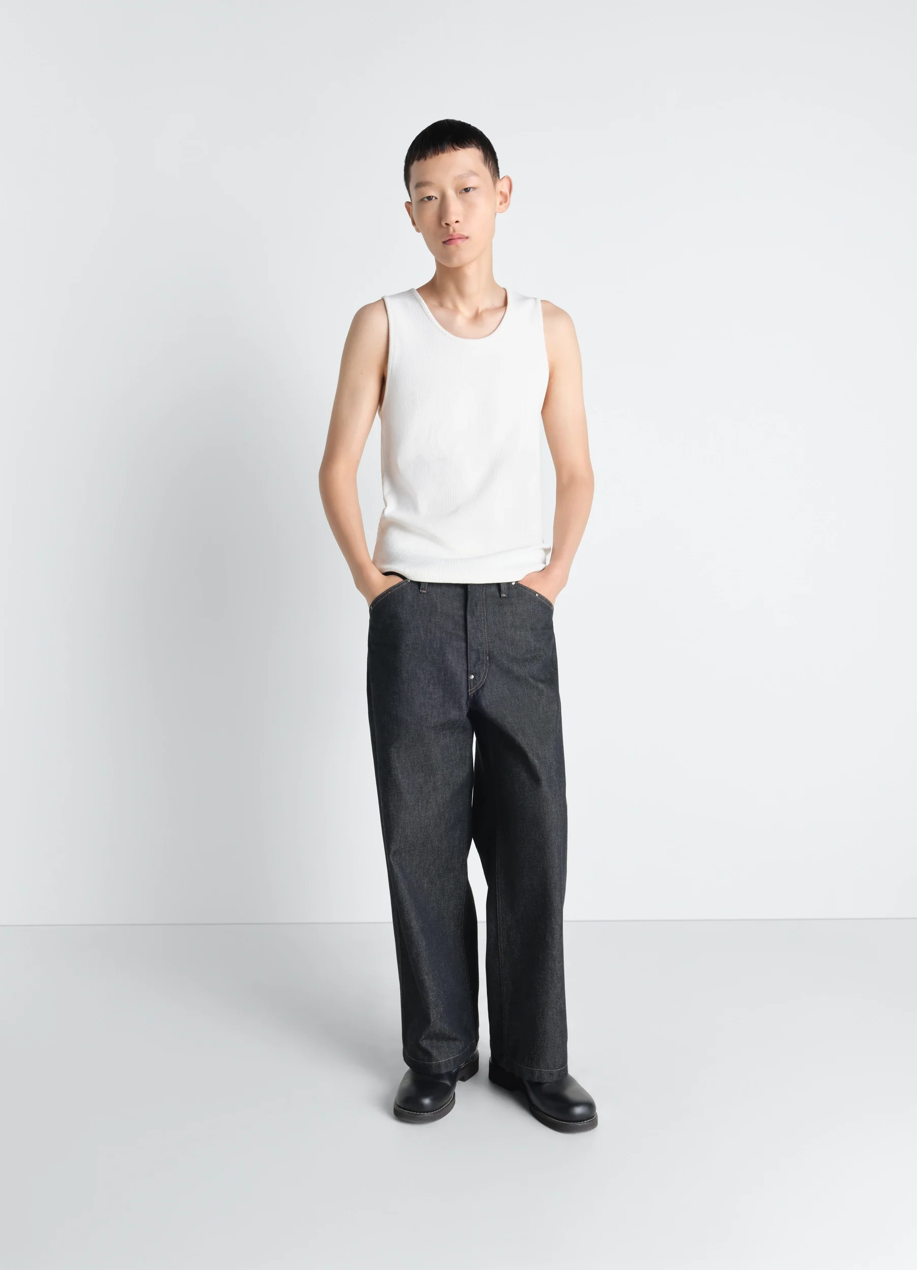 RIB TANK TOP IN COTTON JERSEY