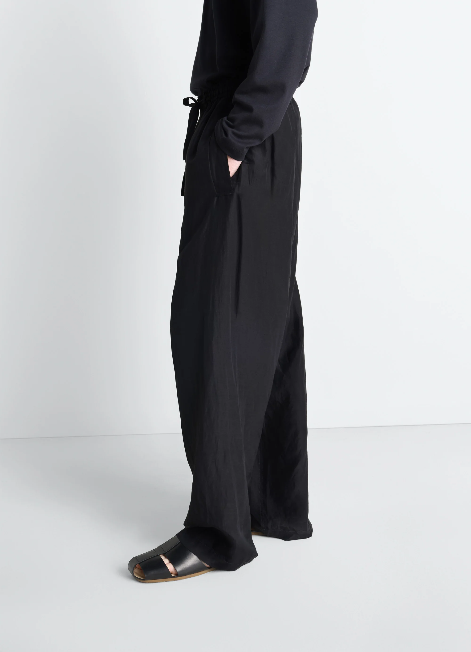 PYJAMA PANTS IN LINEN VISCOSE