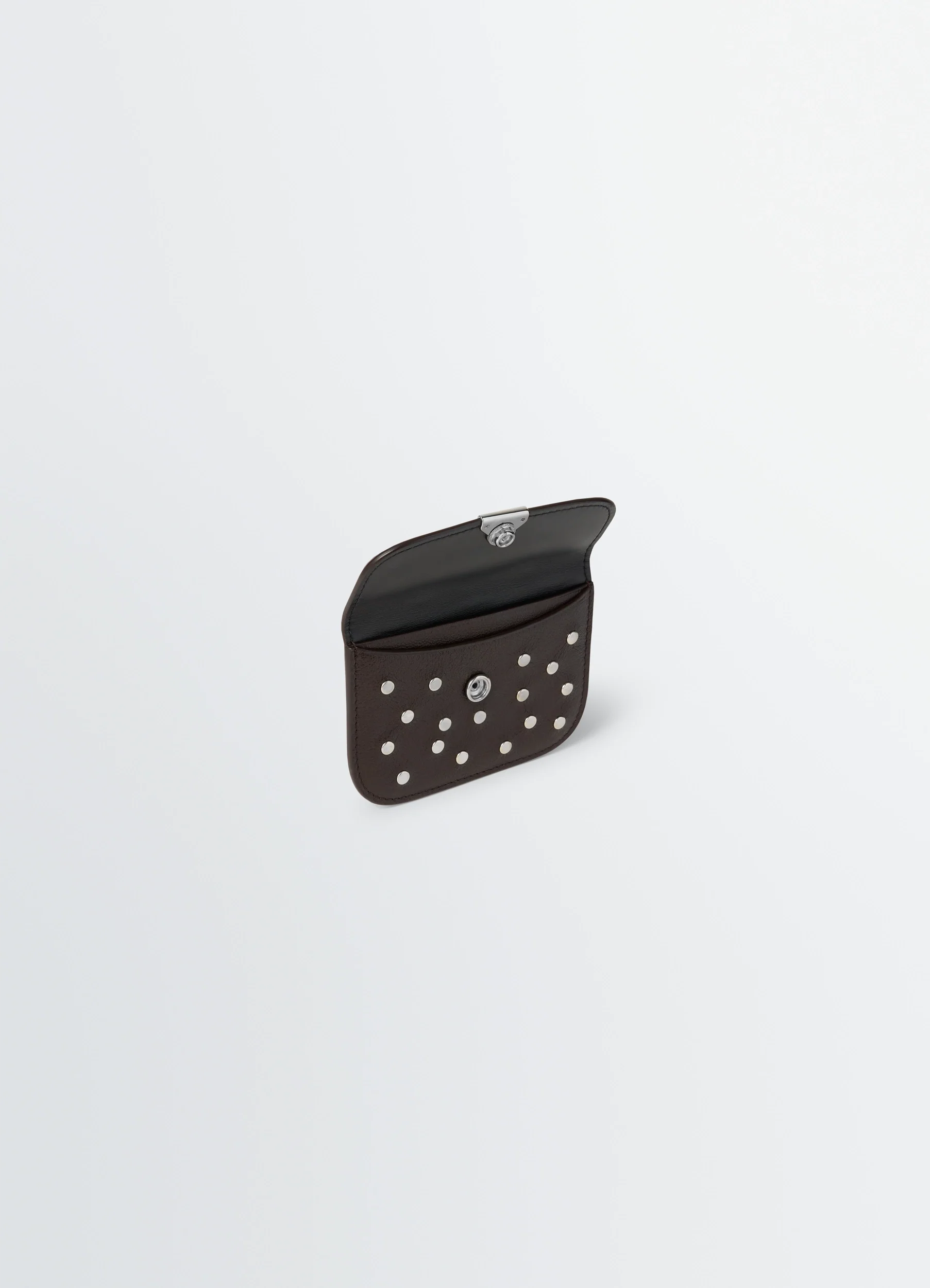 SOFT TAB STUDS DOTS CARD HOLDER IN LEATHER