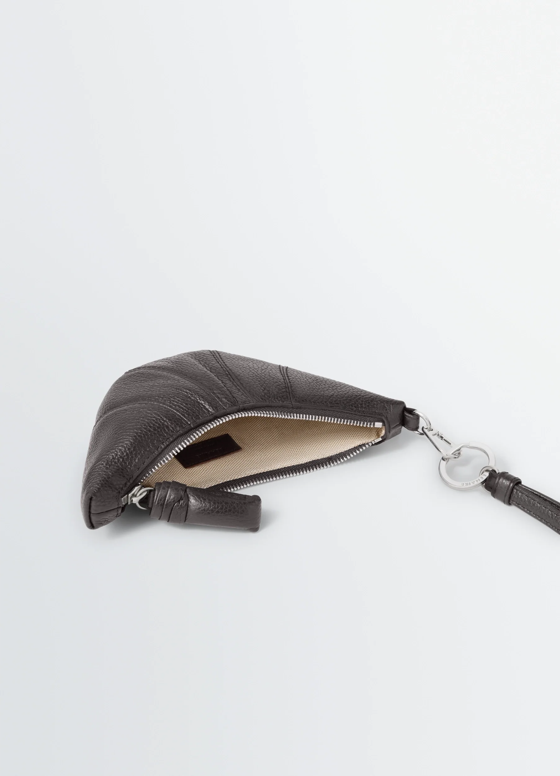 CROSS-BODY CROISSANT COIN PURSE IN LEATHER