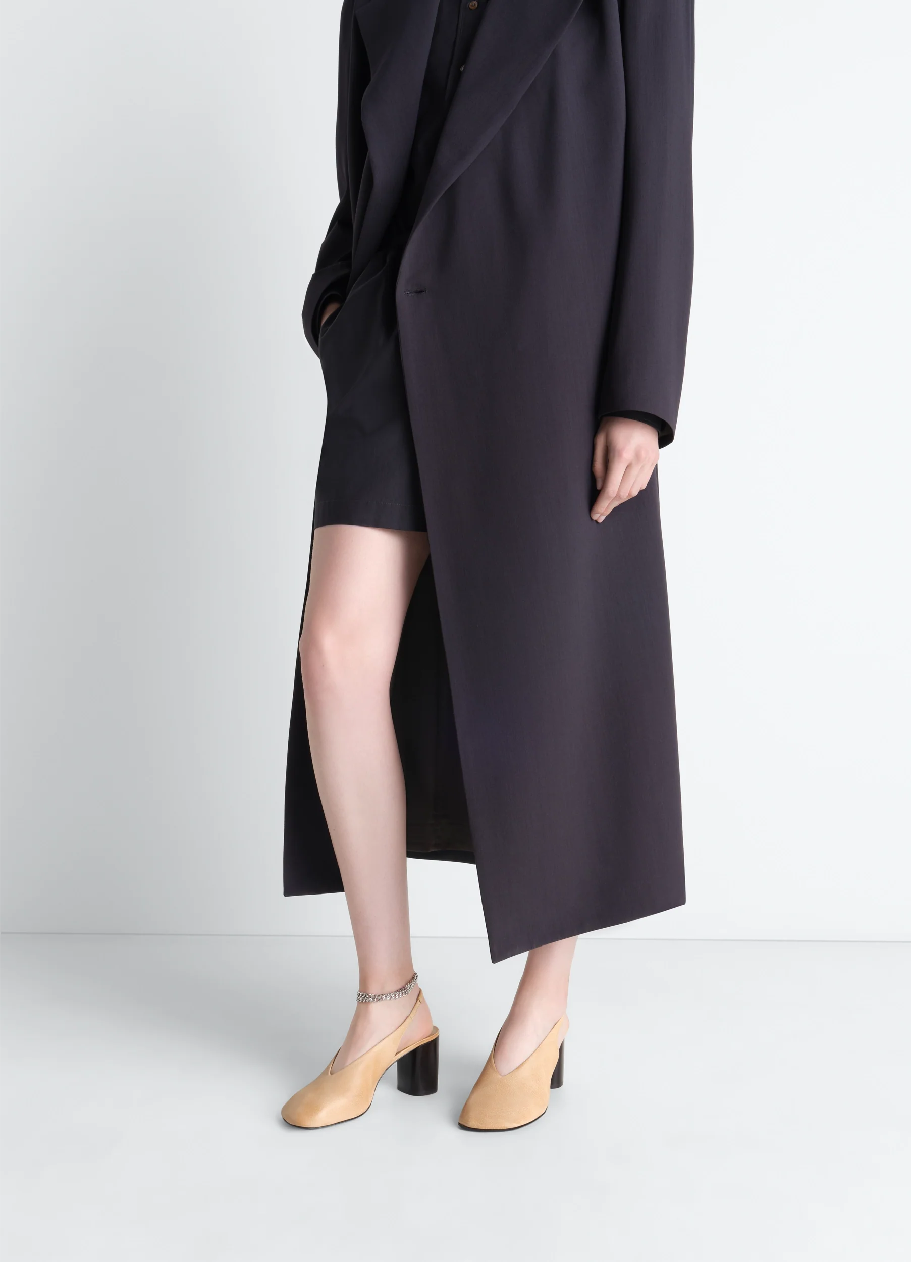GLOVE SLINGBACK PUMPS 80 MM HEEL IN LEATHER