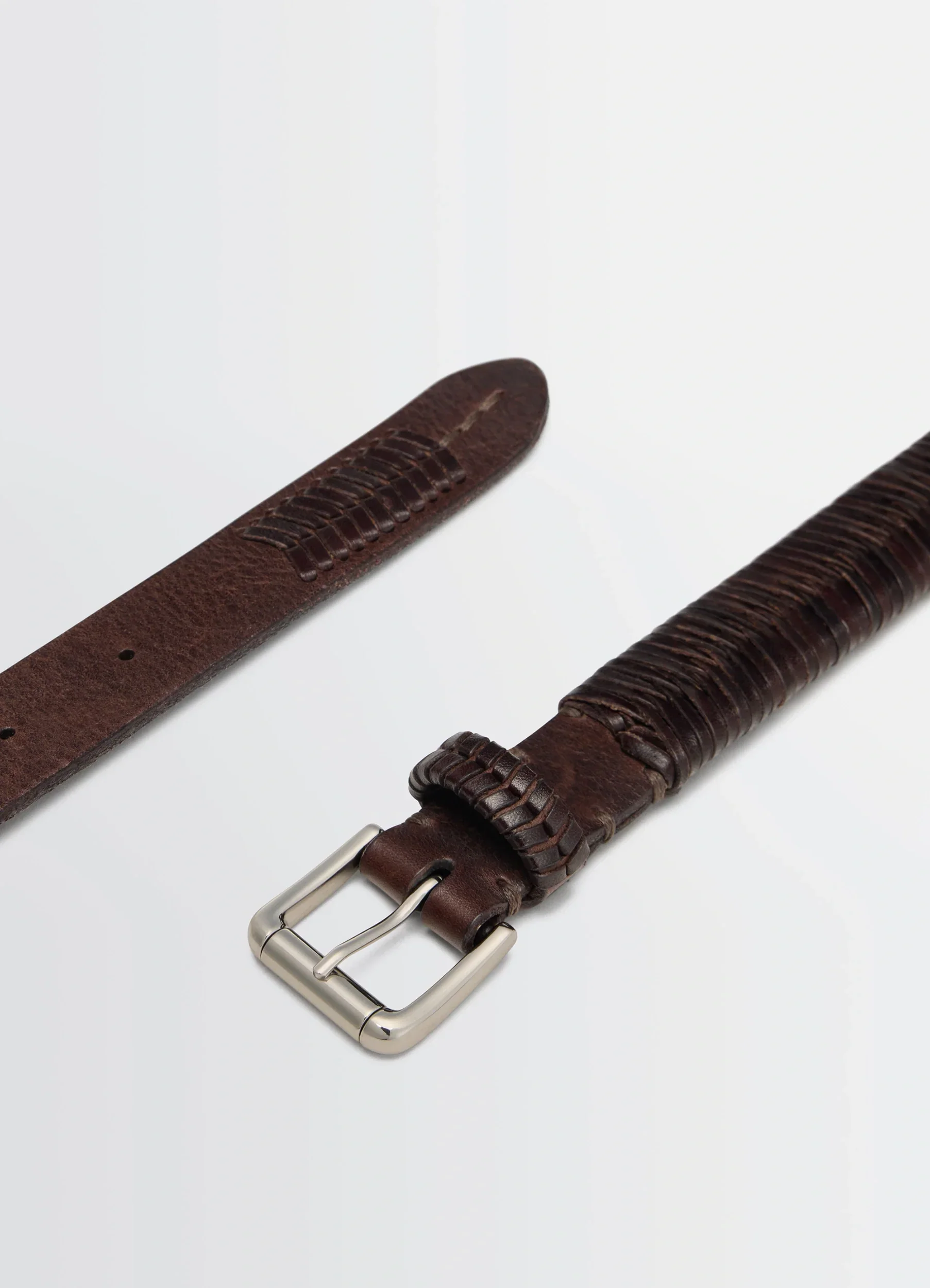 WEAVED BELT 25MM IN LEATHER