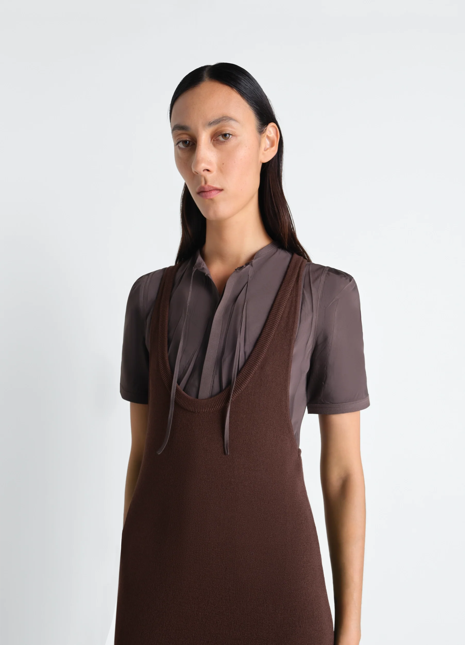 TANK TOP MINI DRESS IN VISCOSE CREPE