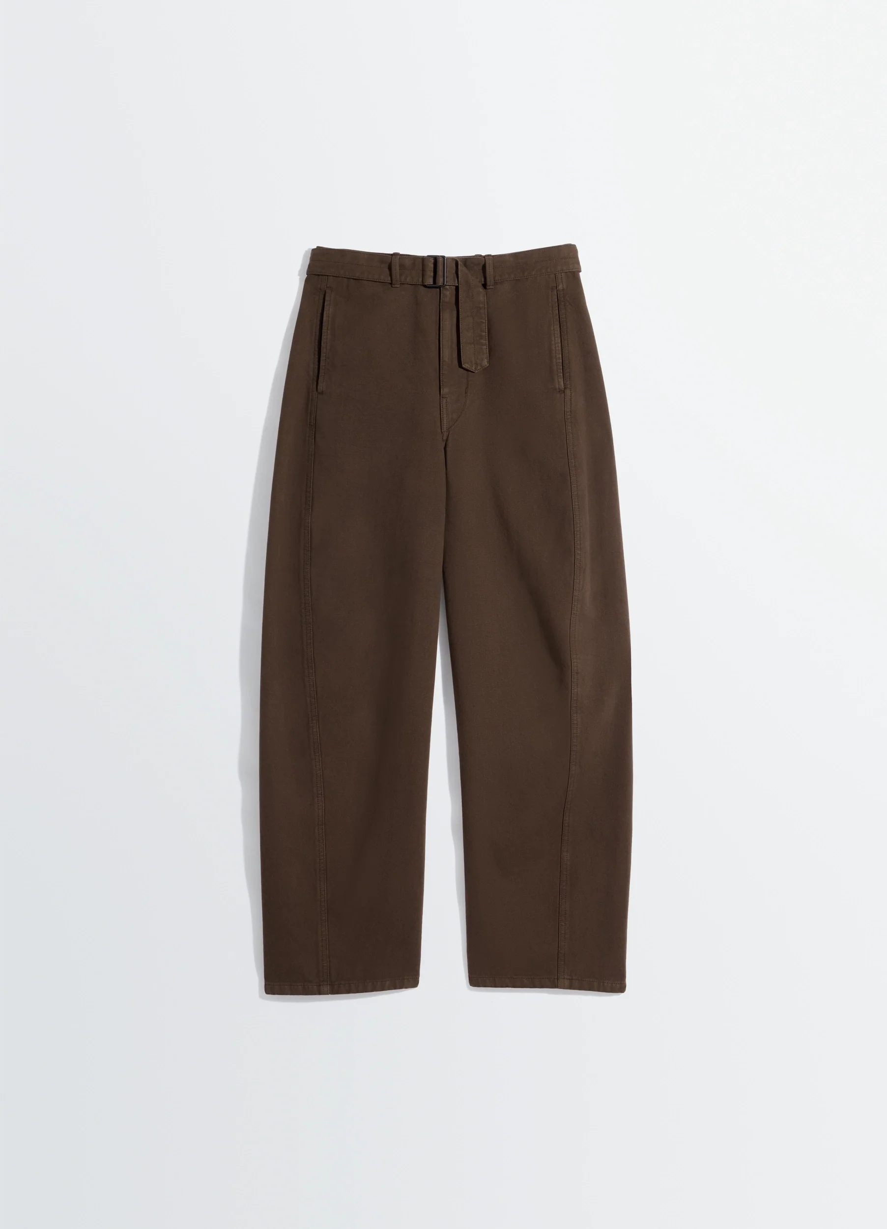 TWISTED BELTED PANTS IN DYED HEAVY BROKEN TWILL