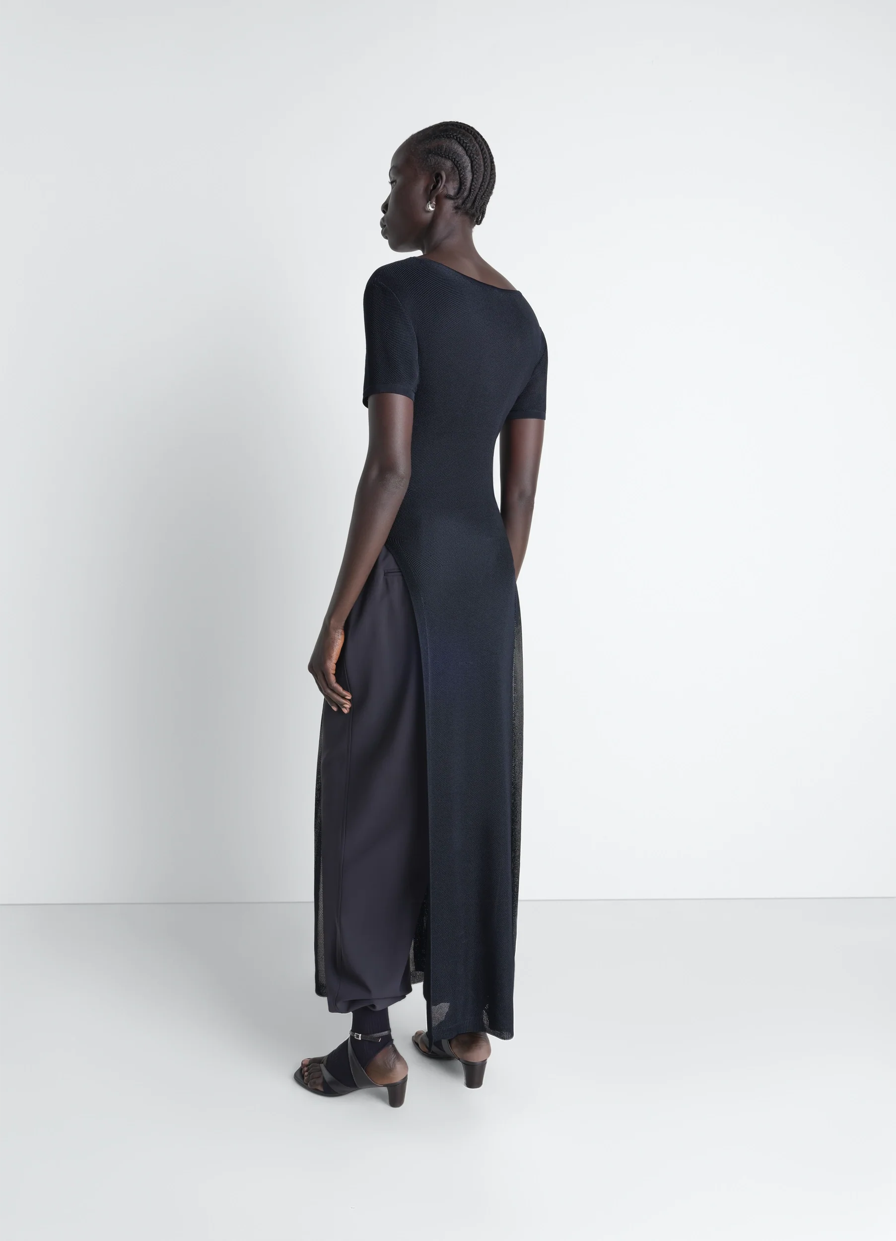 COLUMN DRESS IN SHINY VISCOSE