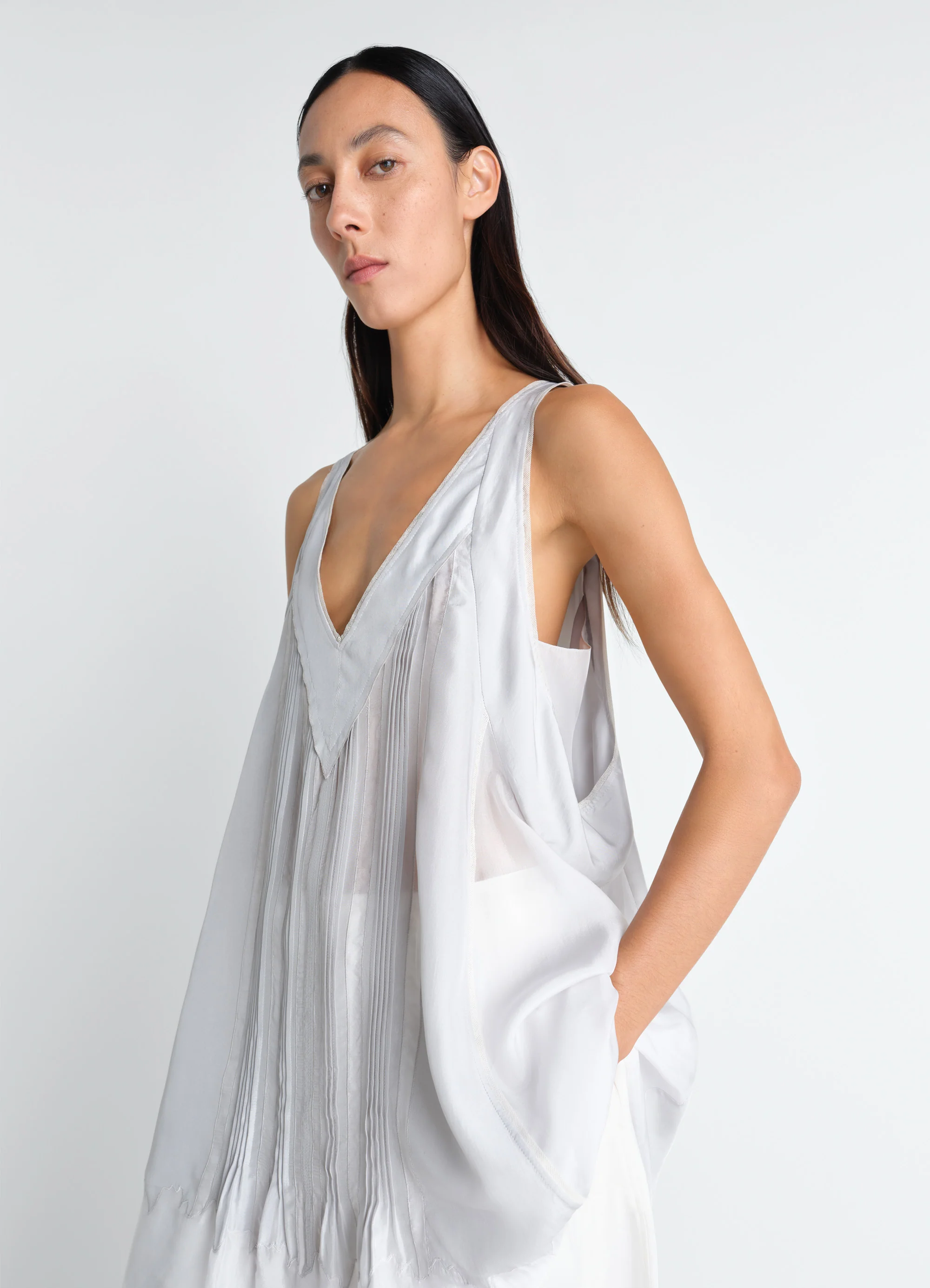 SLEEP TUNIQUE DRESS IN SILK PONGEE