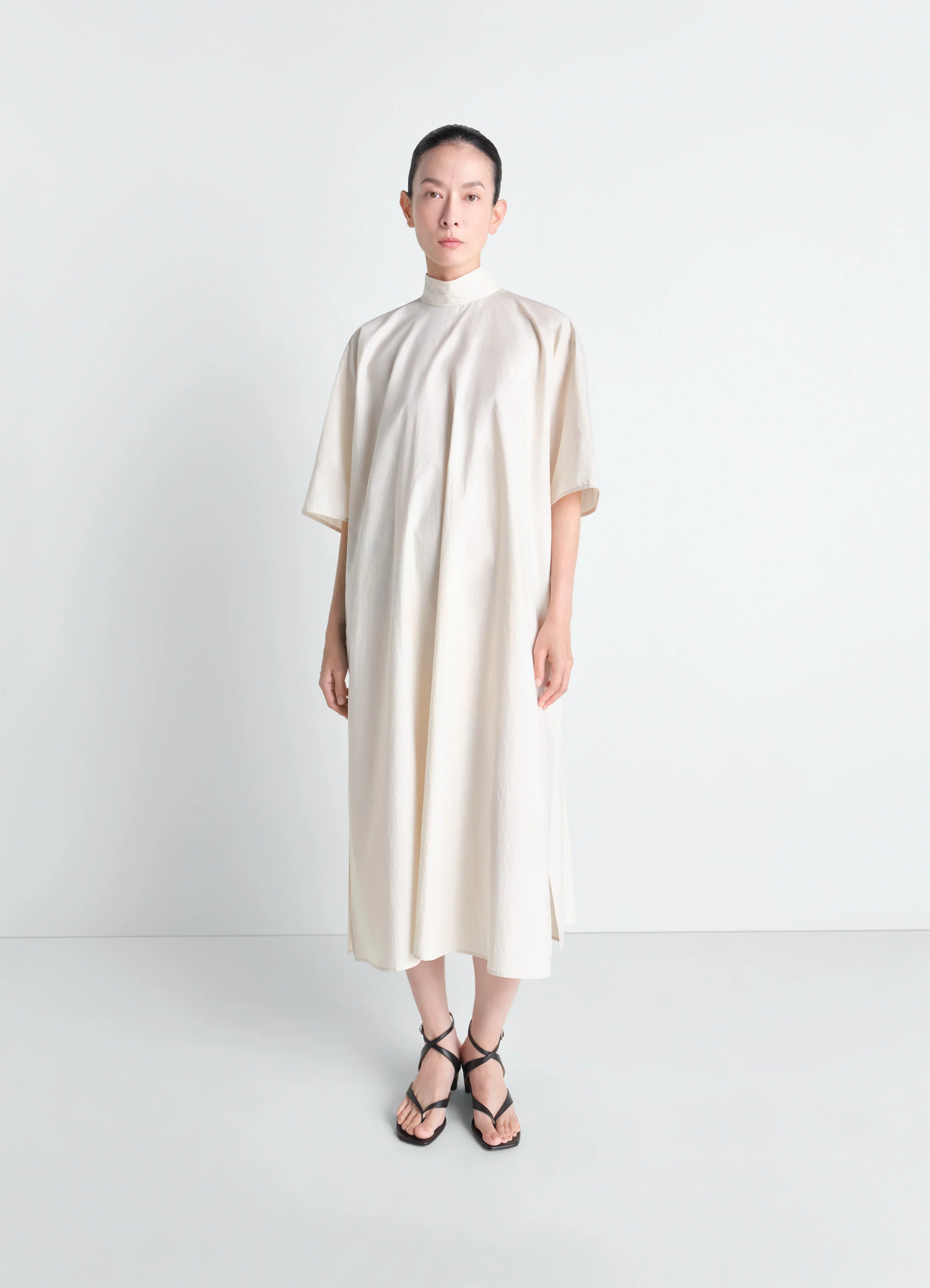 REVERSIBLE TUBE DRESS IN WASHED COTTON SILK