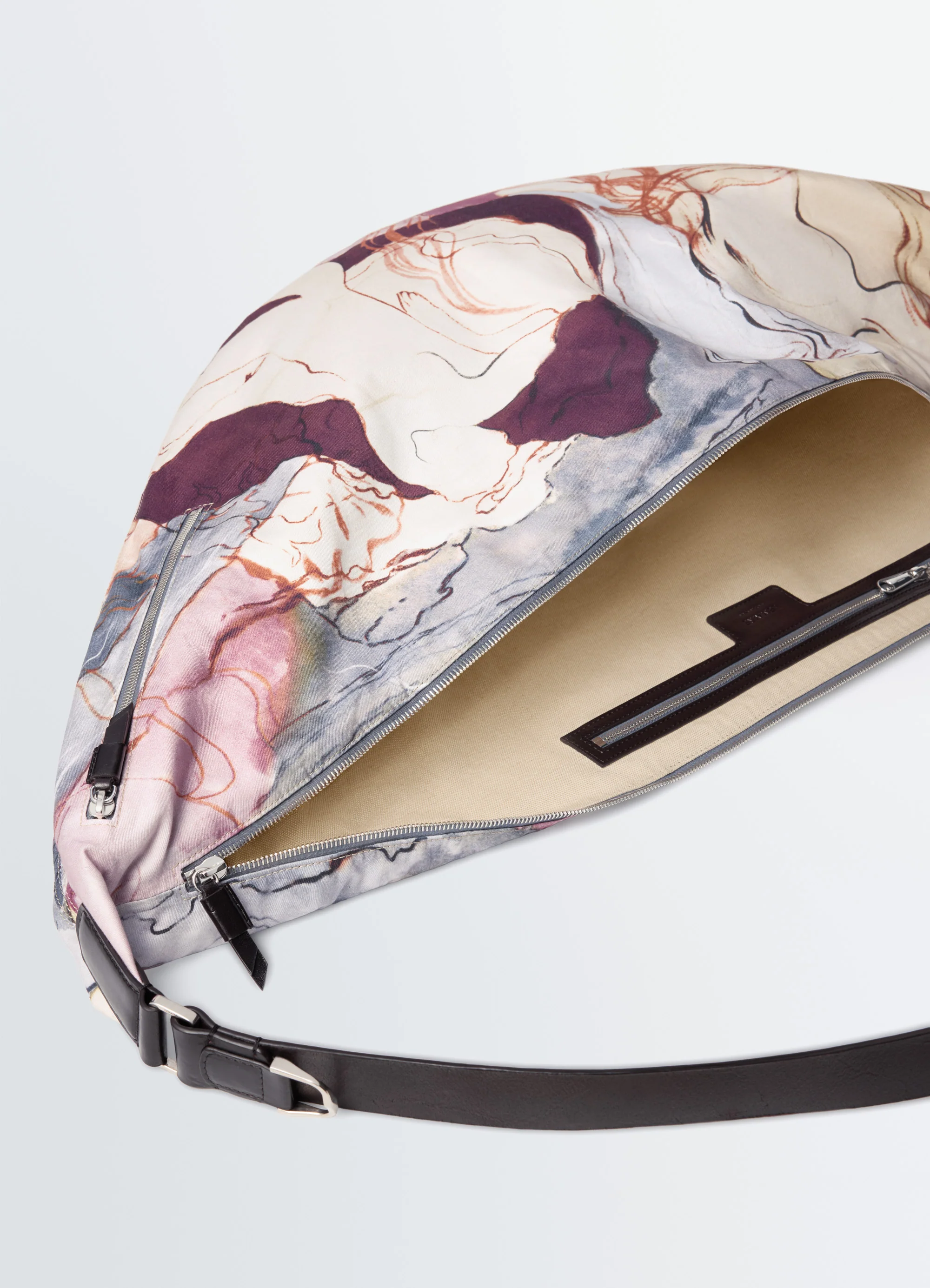 XL QUIVER CLIP BAG IN PRINTED COTTON CANVAS