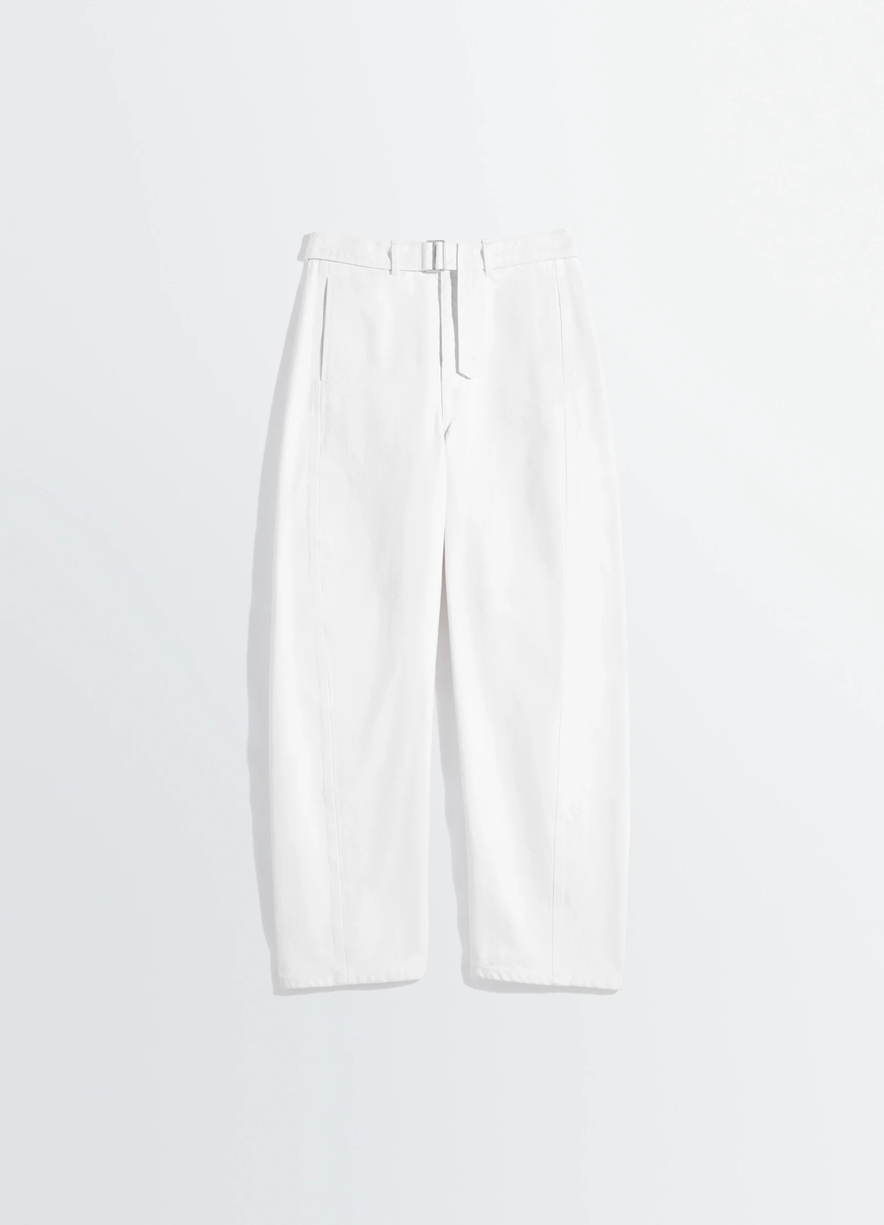 TWISTED BELTED PANTS IN DENIM