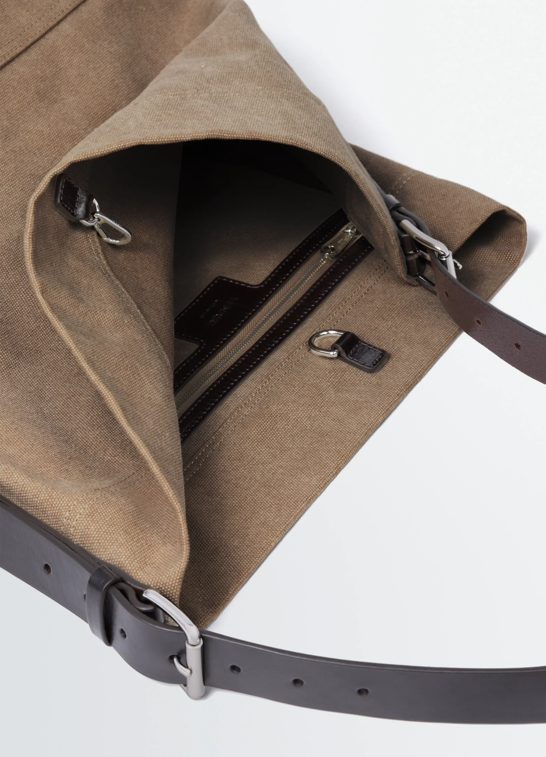 BELTED TOTE BAG IN COTTON CANVAS