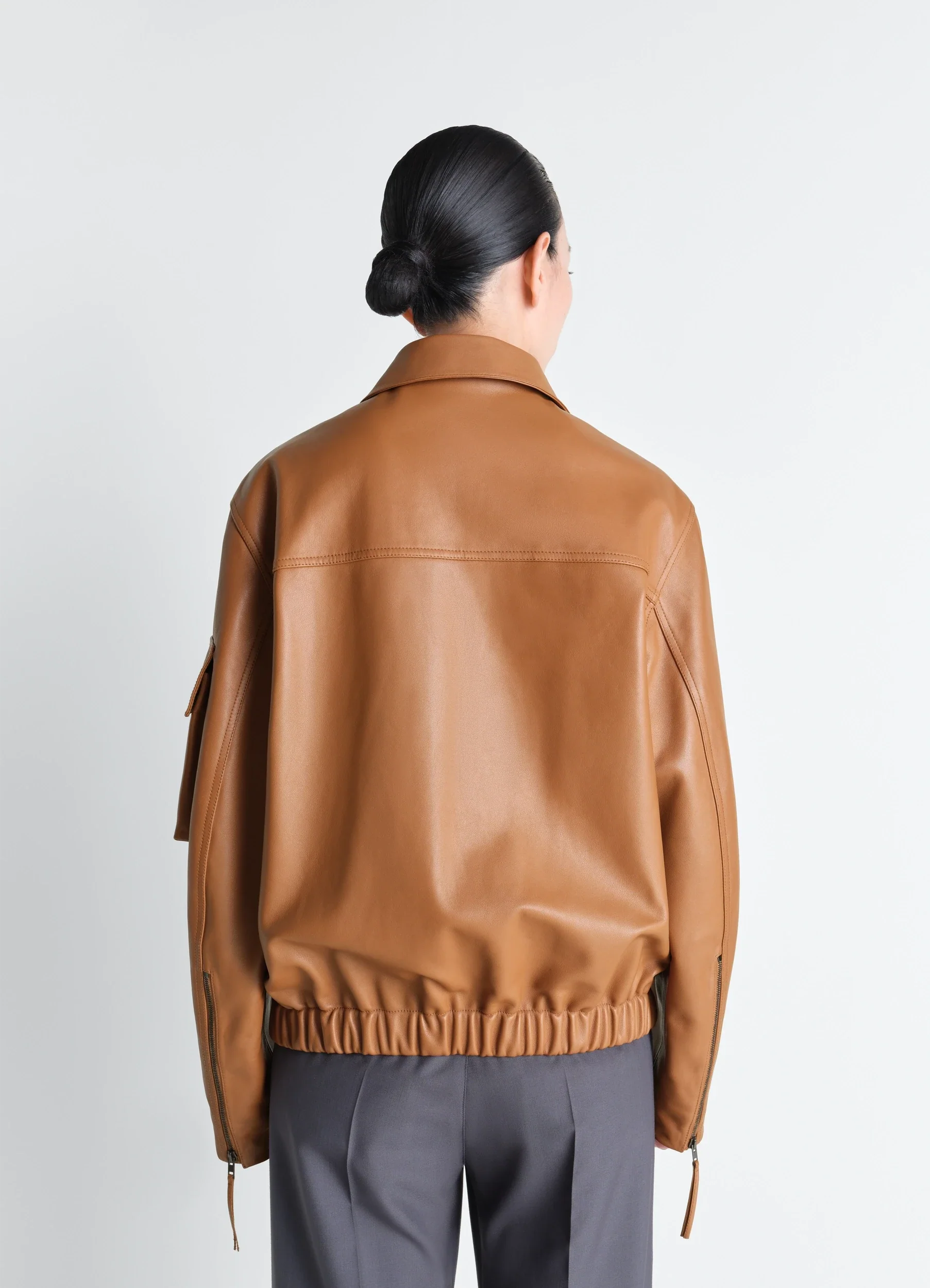 LEATHER BLOUSON WITH POCKETS IN LEATHER
