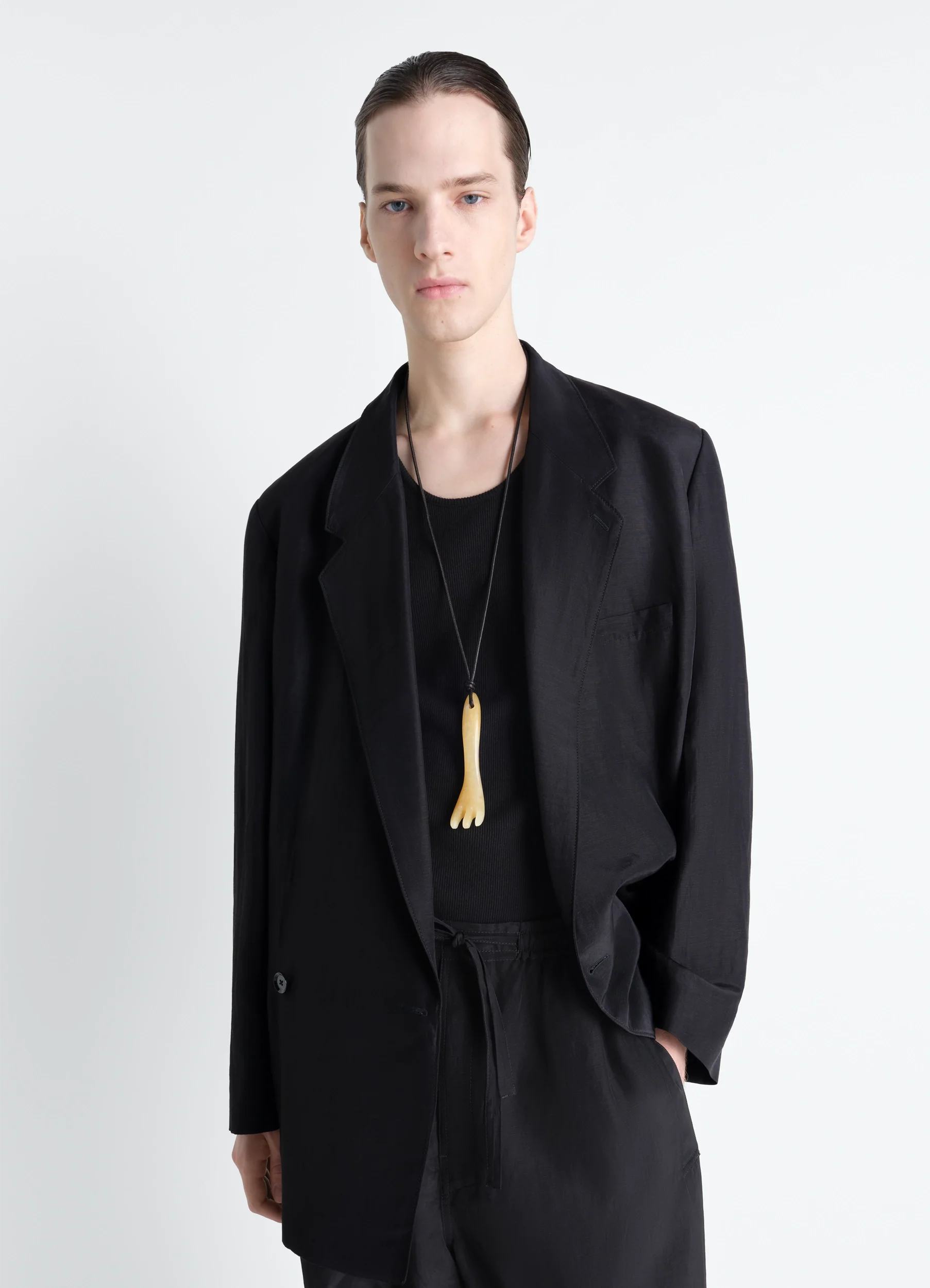 GUA SHA FORK NECKLACE IN ARAGONITE